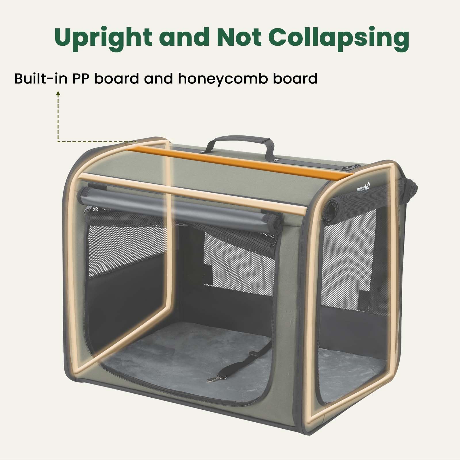 Dog Car Carrier Light Weight, Dog Carrier For Car, Portable Dog Car Crate With Breathable Windows, Foldable Pet Carrier For Both