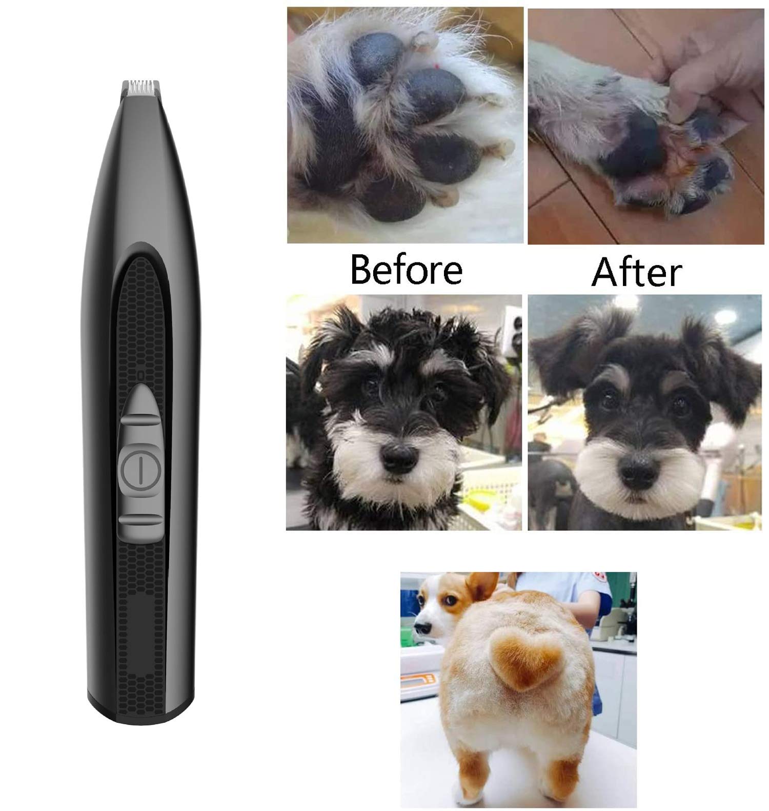 Dog Clippers, Cordless Cat And Small Dogs Clipper, Low Noise Electric Pet Trimmer, Dog Grooming Clippers For Trimming Dog'S Hair Around Paws, Eyes, Ears, Face, Rump (Black)