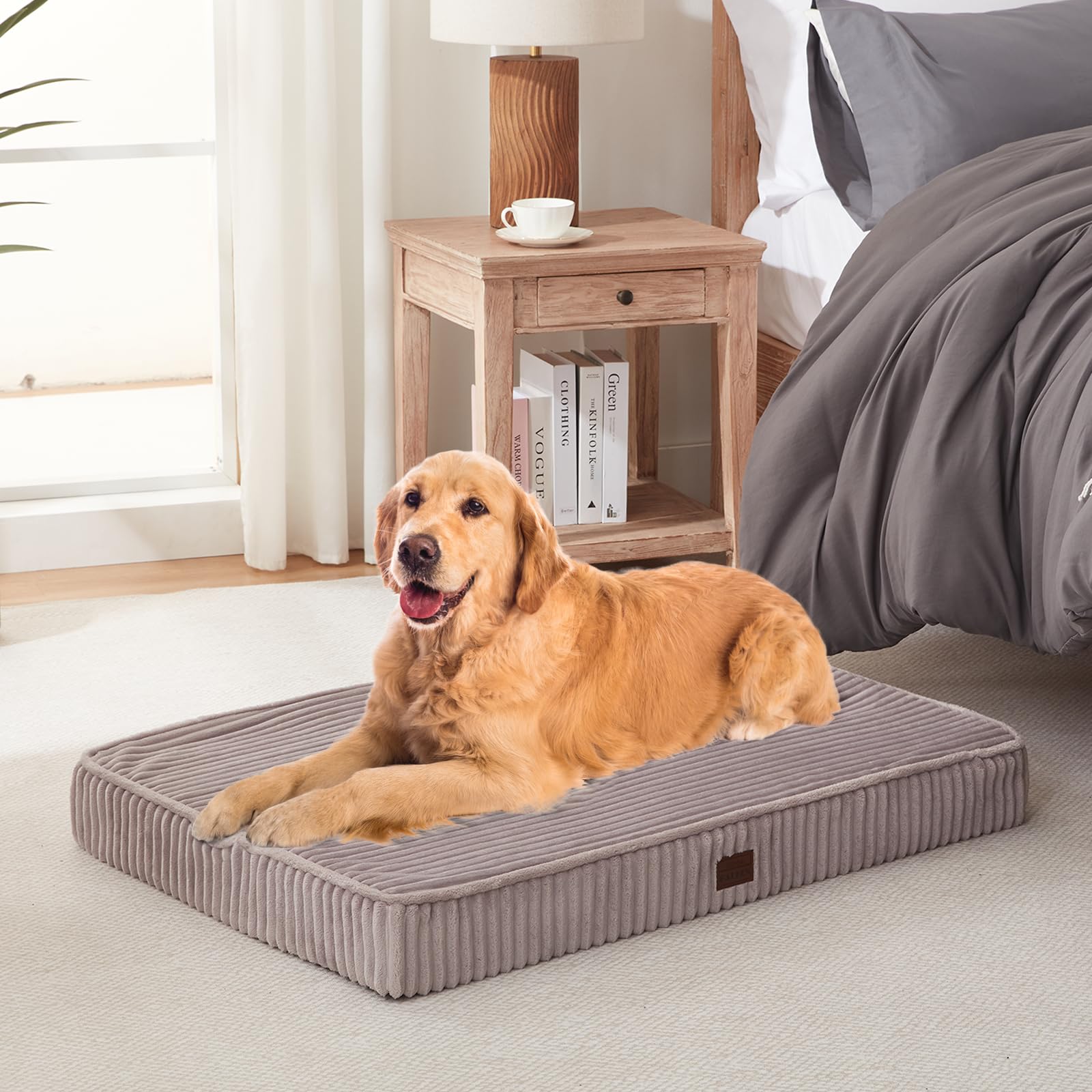 Orthopedic Dog Bed For Extra Large Dogs, Soft Plush Washable With Egg Crate Foam, Waterproof With Removable Washable Cover & Ant
