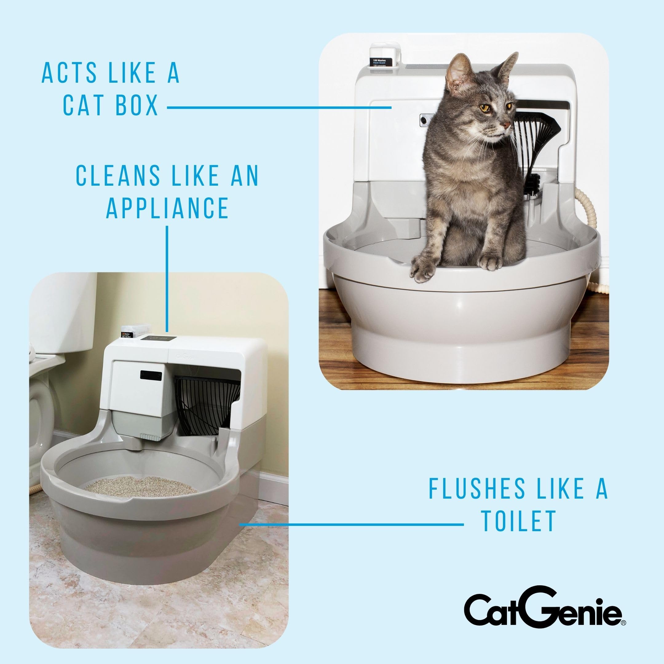 CatGenie A.I. Deluxe Self-Cleaning, Fully-Flushing, Automatic Cat Litter Box-New
