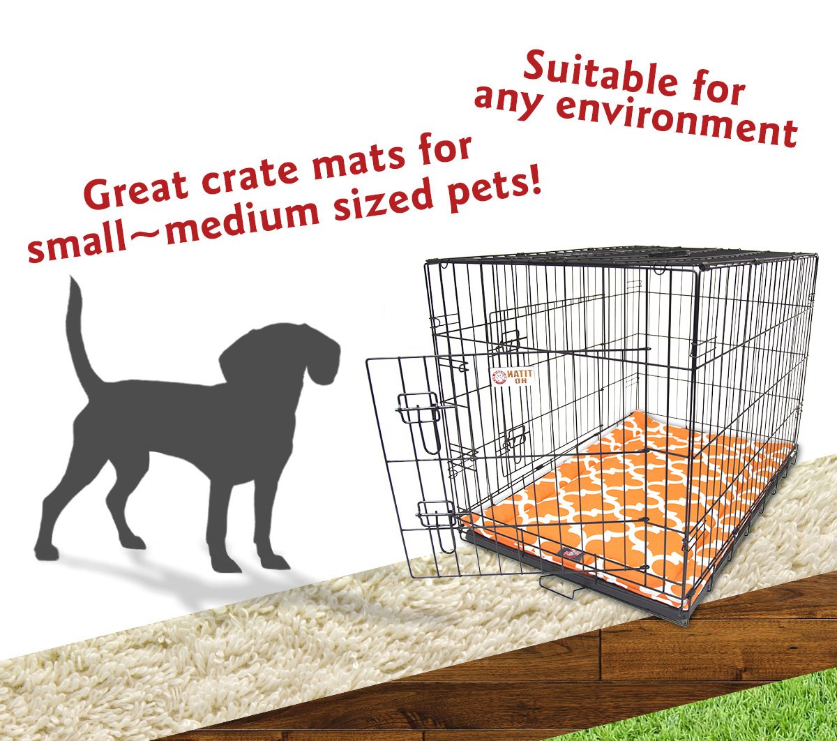 30'' Trellis Peach Orange Crate Dog Bed Mat By Majestic Pet Products