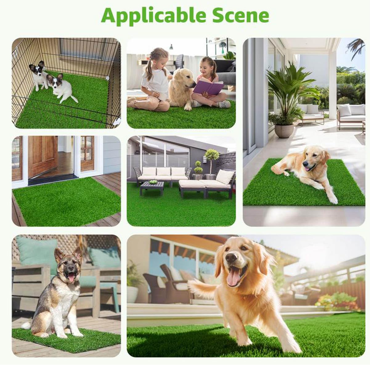 Artificial Grass Pad For Dogs -Premium Dog Potty Turf Mat With Drainage Holes, Fake Grass Pee Pads, Puppy Training Turf, Reusabl