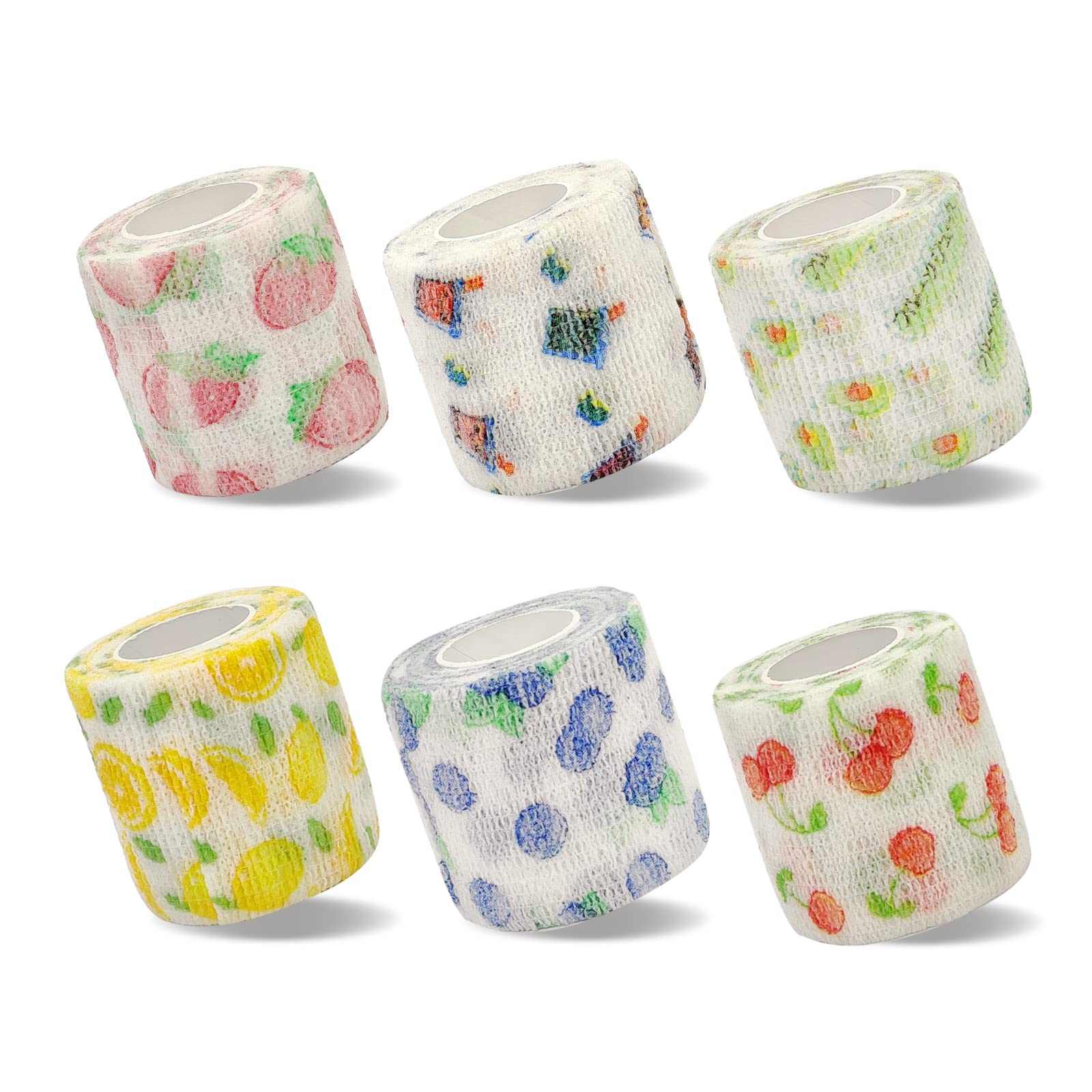 SafeSense 6 Pack Vet Wrap 2 inch for Dogs Horses, Pet Wrap Bandage Self Adhesive, Coban Bandages for Wounds Breathable Non Woven