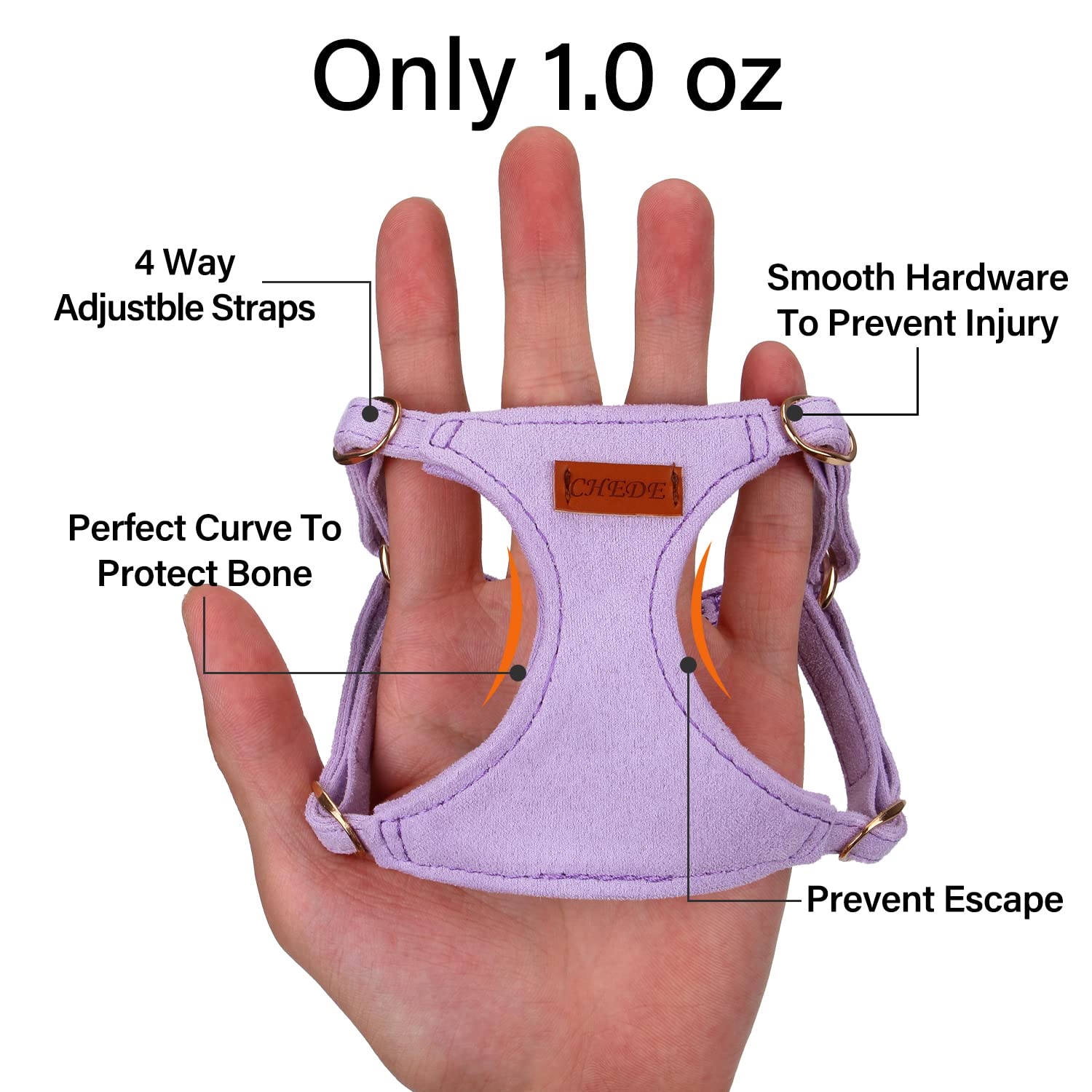 CHEDE No Pull Puppy Harness and Multifunction Dog Leash Set- 8 Colors Soft Adjustable No Choke Escape Proof Cute,Lightweight Pet