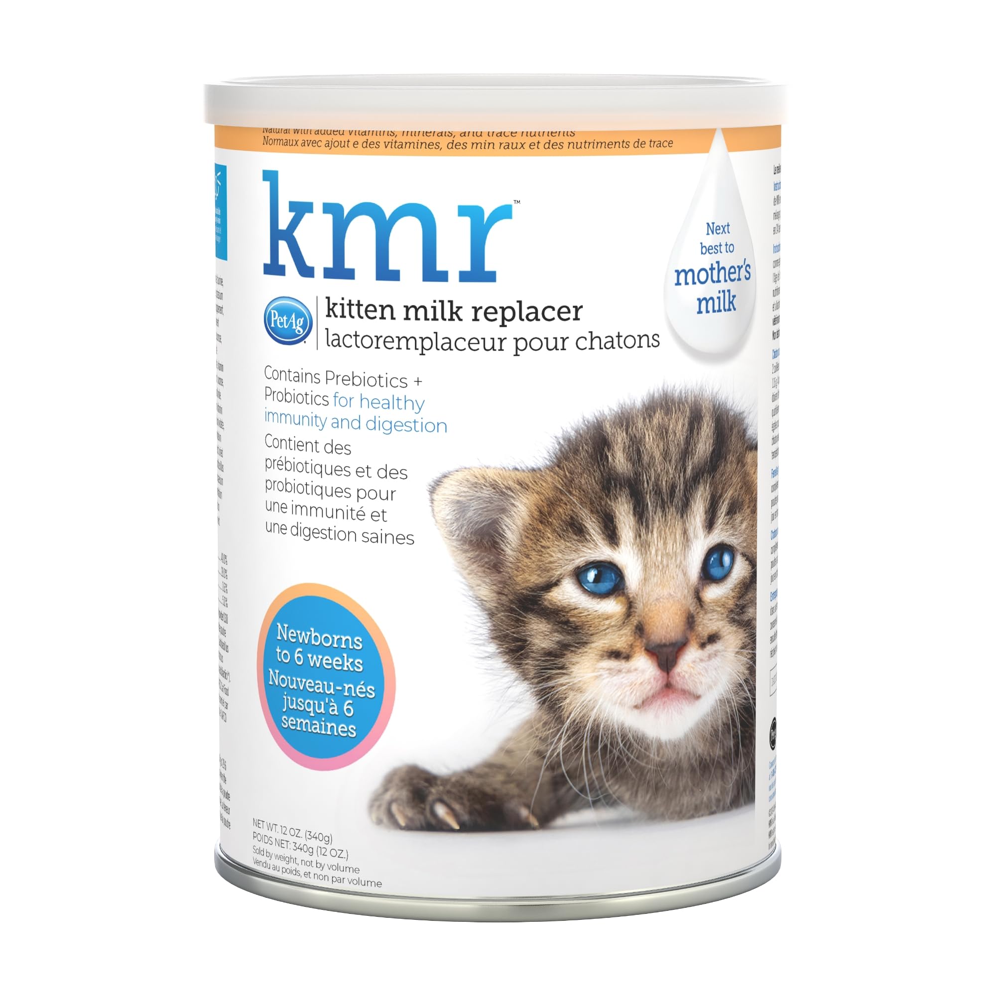 Pet-Ag Kmr Kitten Milk Replacer Powder - 12 Oz - Powdered Kitten Formula With Prebiotics  Probiotics & Vitamins For Kittens Newborn To Six Weeks Old - Easy To Digest -Like New