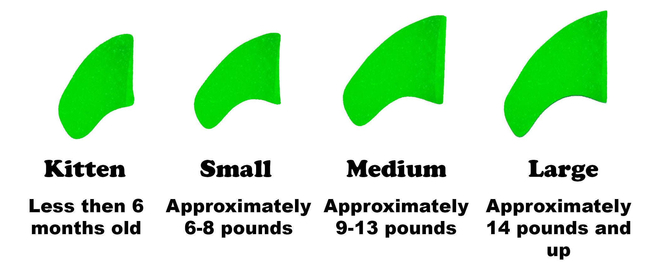 Purrdy Paws 40 Pack Soft Nail Caps For Cat Claws Green Glow In The Dark Large