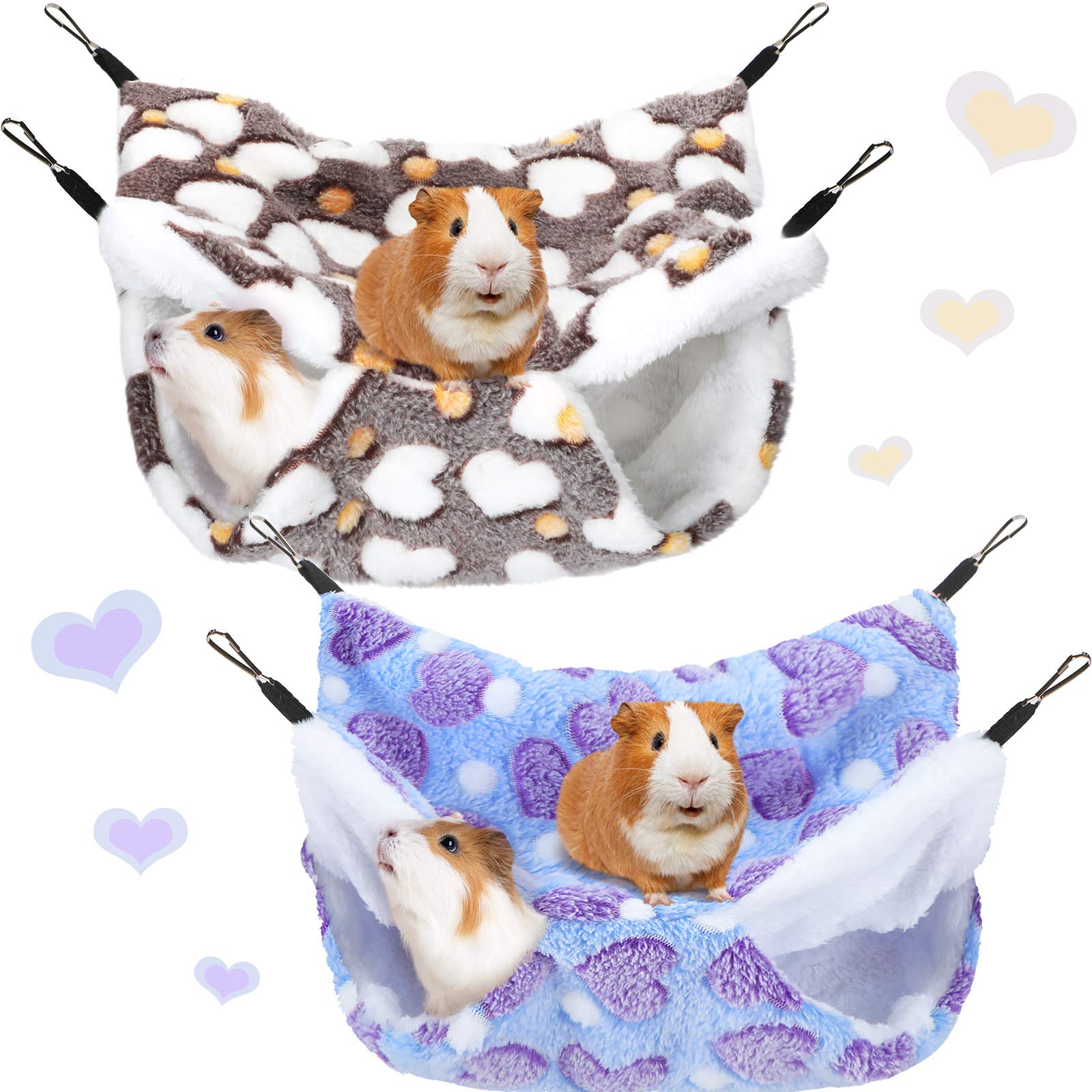 Boao 2 Pcs Guinea Pig Rat Hammock Hamster Hanging Hammock/ Accessories For Small Animals Chinchilla Parrot Sugar Glider Ferret (