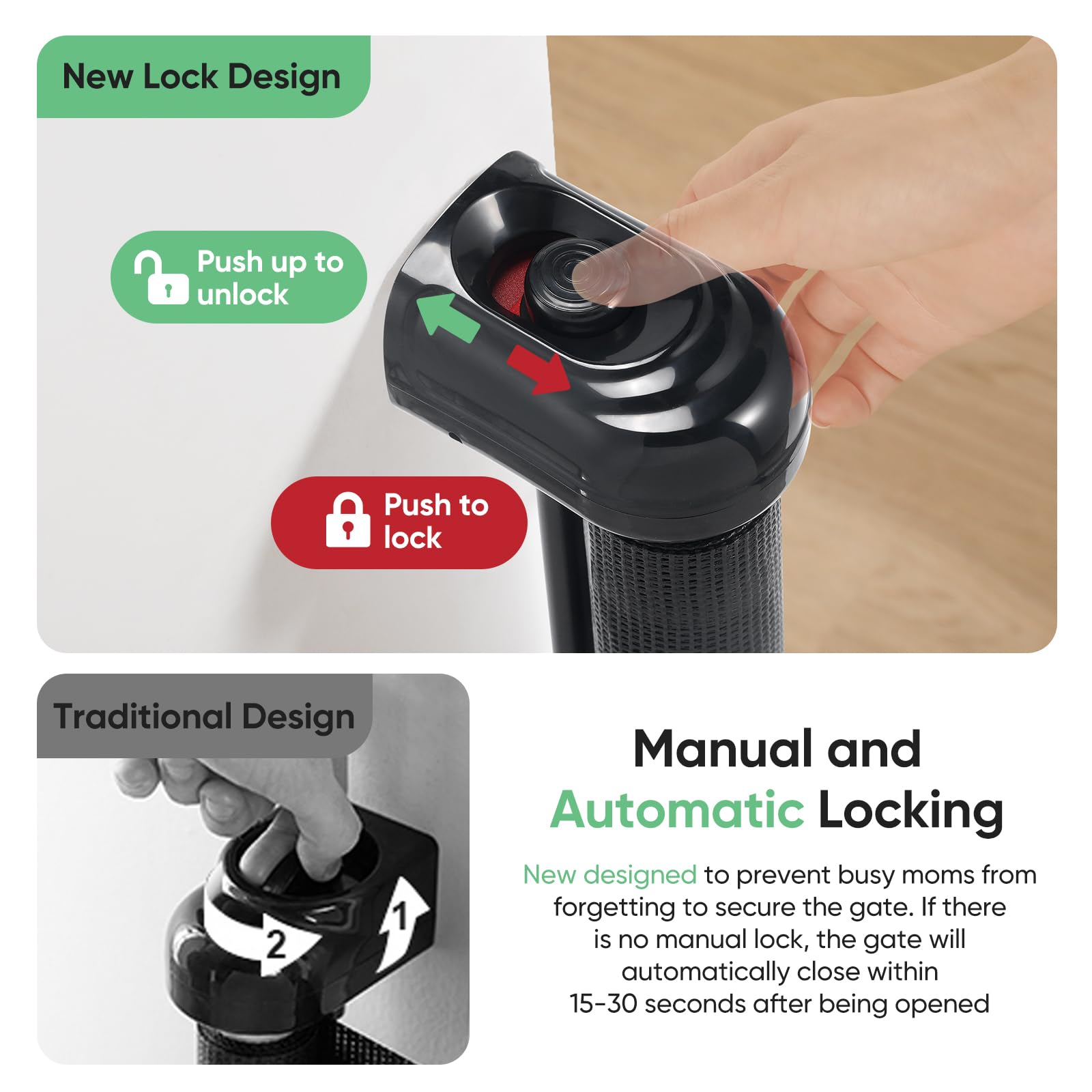 Likzest Retractable Baby Gate, Mesh Baby and Pet Gate 33'' Tall, Extends up to 55'' Wide, Child Safety Baby Gates for Stairs Doo