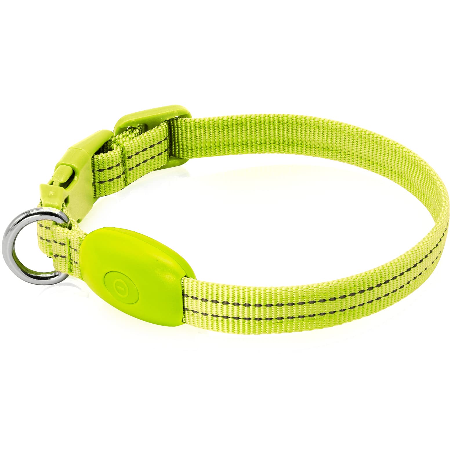Koskill Light Up Dog Collar At Night, Led Dog Collar Adjustable, Lighted Dog Collar Rechargeable Waterproof, Dog Lights For Night Walking, Glow In The Dark Dog Collars Light For Small Pet (S, Green)