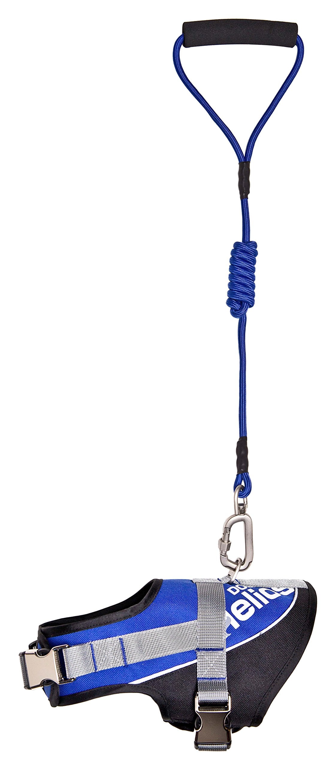Helios Bark-Mudder Easy Tension 3M Reflective Endurance 2-in-1 Adjustable Dog Leash and Harness, Small, Blue