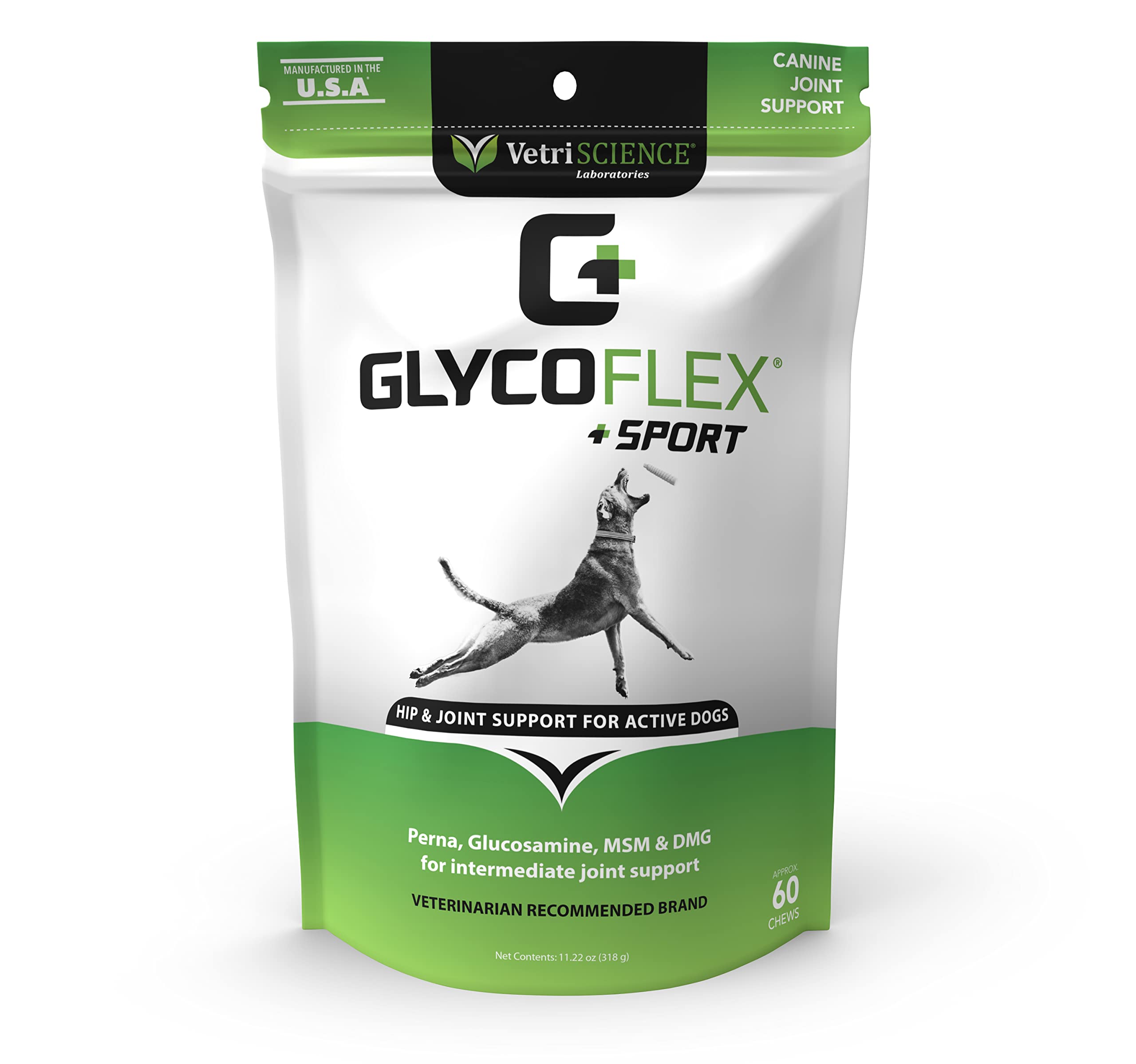 VetriScience GlycoFlex Sport Hip and Joint Supplement for Dogs - Joint Support Chews with Green-Lipped Mussel, DMG, and Glucosam