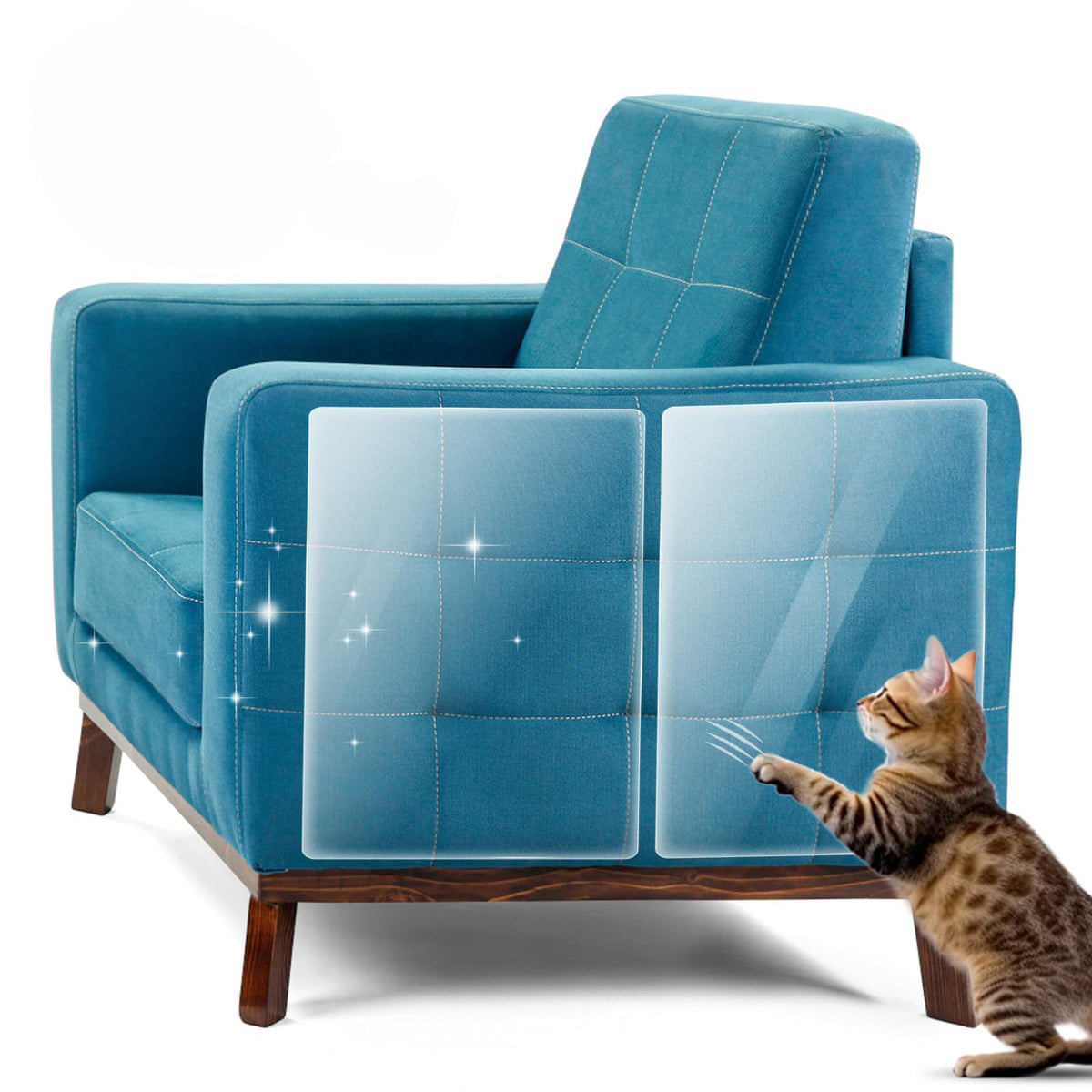 No Glue Marks - Finokeil Cat Scratch Furniture Protector, Couch Protector From Cat Claws, Eco-Friendly Furniture Protectors From