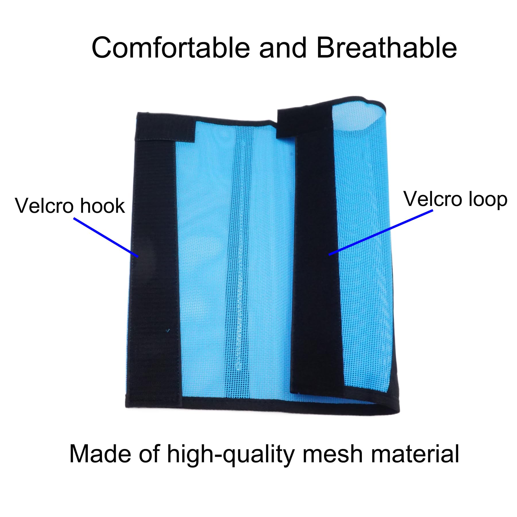 Mayting 4 Pack Mesh Fly Boots For Horse - Blue - All Seasons - Solid - Drawstring Closure - Breathable - Protects From Flies - S