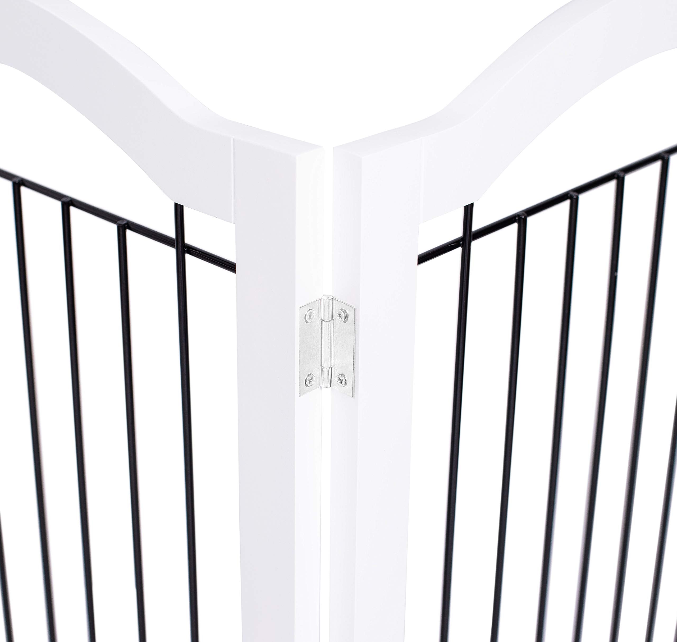 Internets Best Arched Top Wire Dog Gate for The Home, Doorway, Stairs  3 Panel  30in H x 60in W  Medium, Large Dogs, Puppies, C