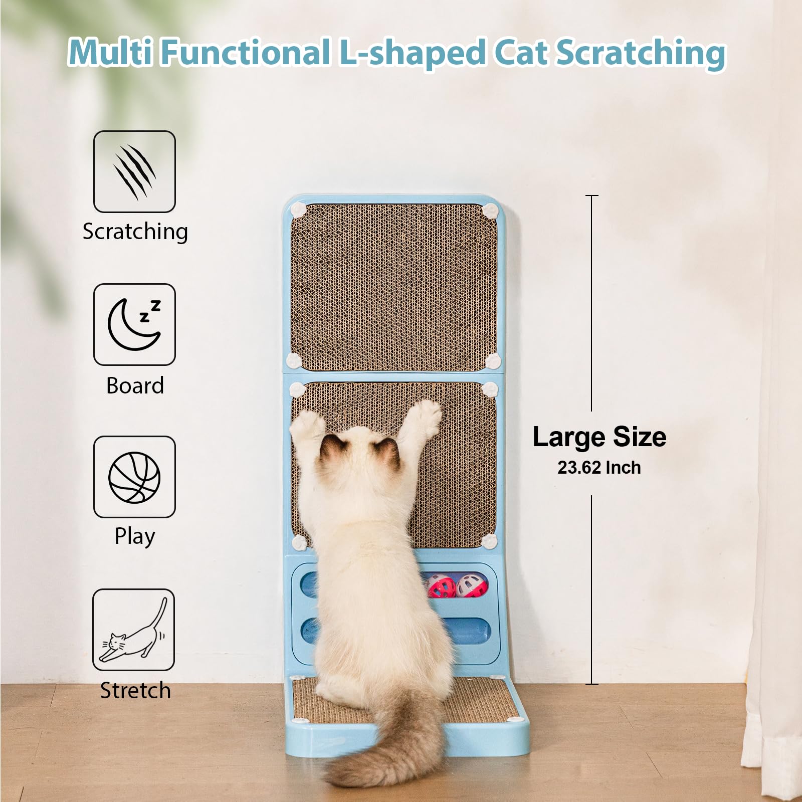Goosheep Cat Scratching Board Cat Scratching Ball Wall Scratchers For Indoor Cats L Shaped Cat Scratcher Cat With Scratcher Repl