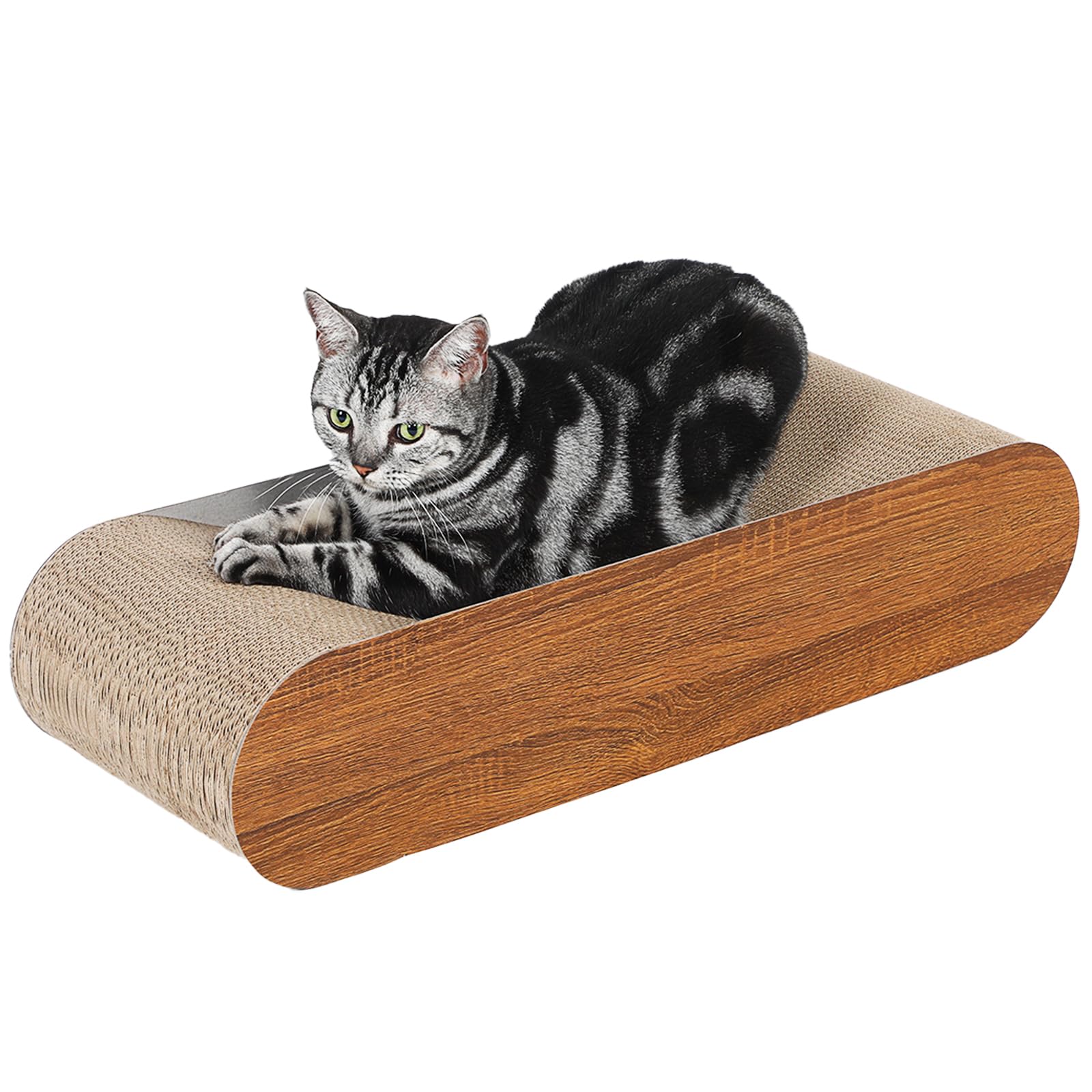 FluffyDream Cat Scratcher Cardboard, Scratching Pad House Bed Furniture Protector, Infinity Shape, Curved