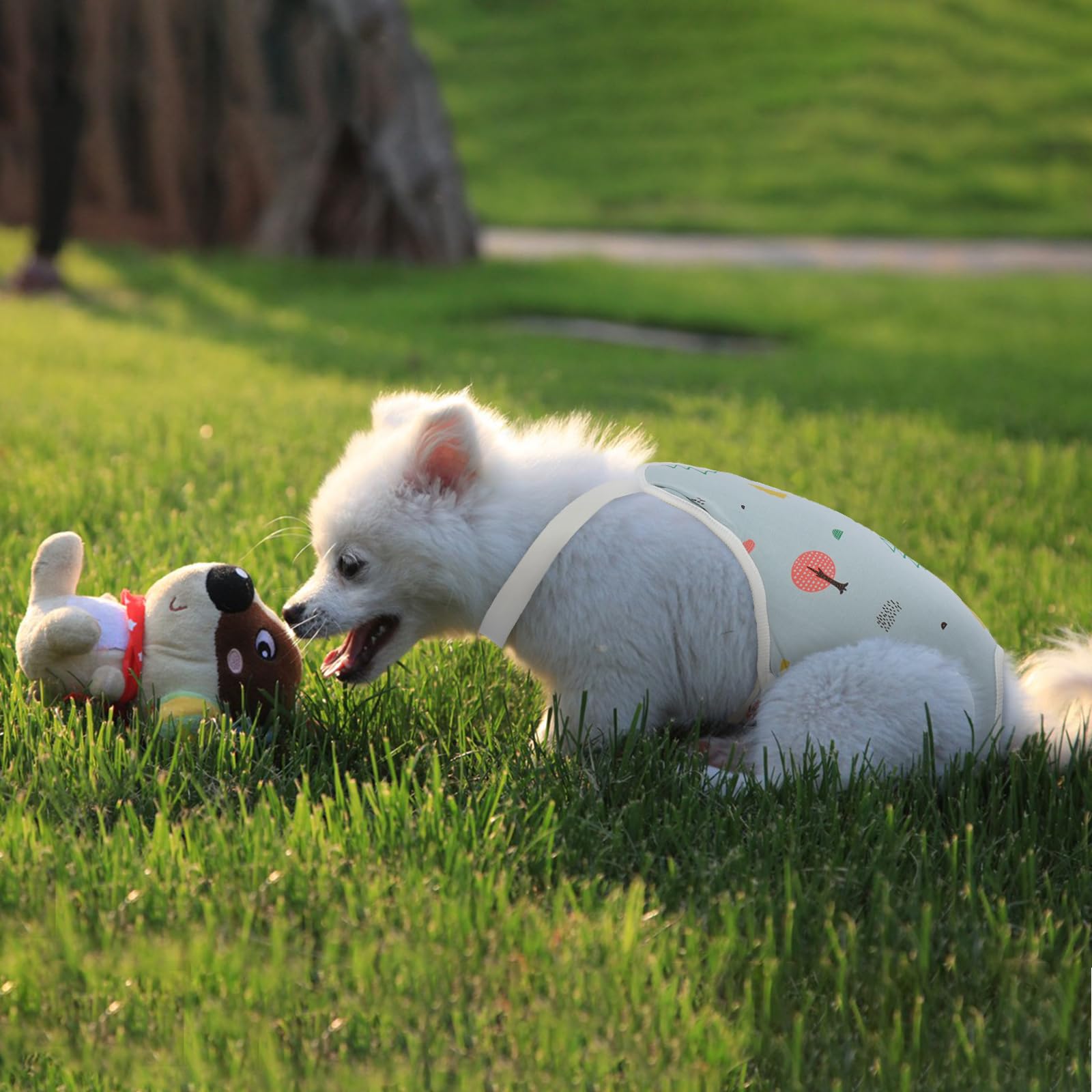 Qbleev Dog Diapers Female Washable Sanitary Pantie With Adjustable Suspender, Reusable Doggie Diaper Puppy Diapers Male Cute Pet