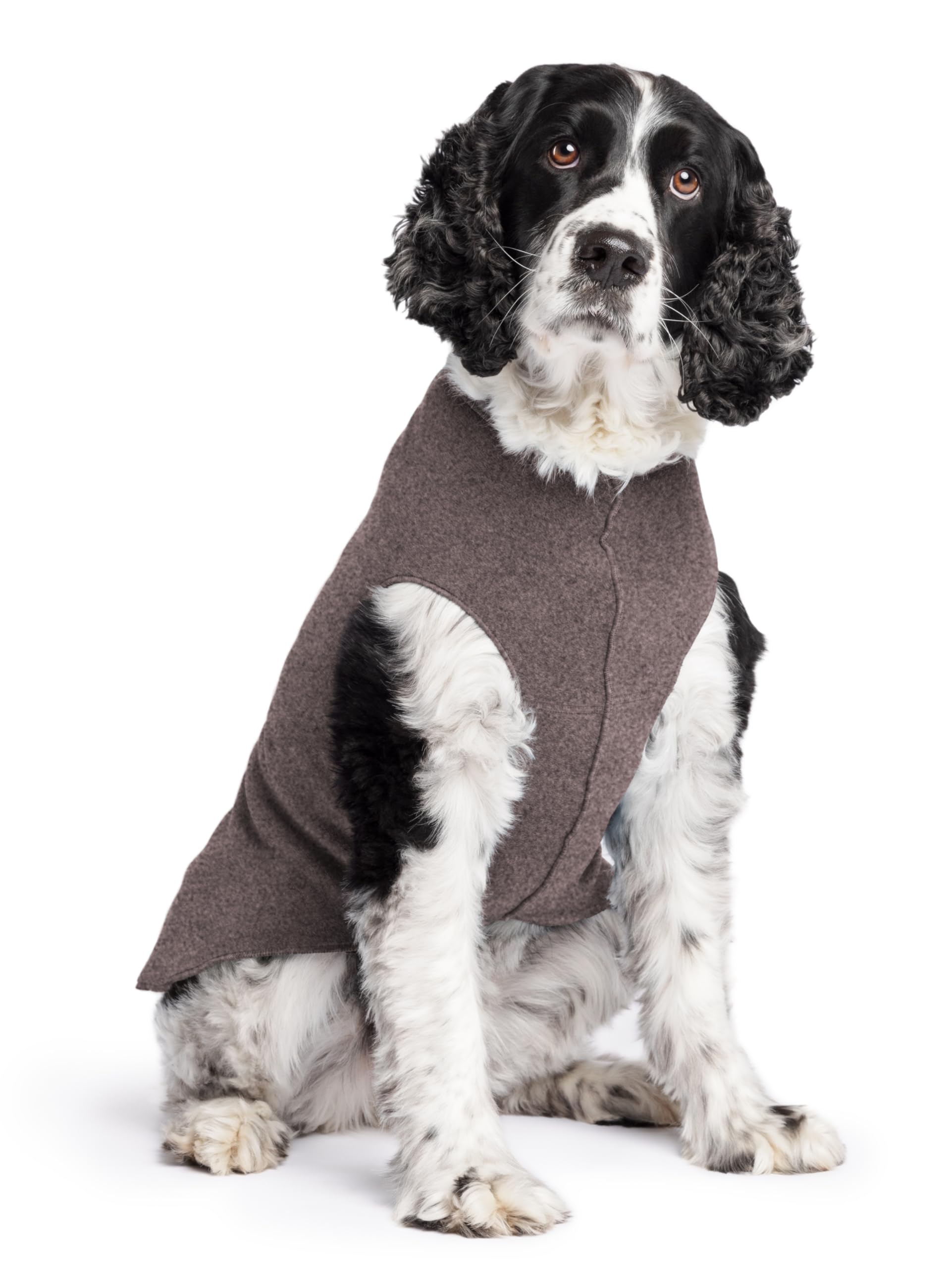 Gold Paw Stretch Fleece Dog Coat, Stretchy Pet Sweater, Machine Washable Pullover For Winter And Fall, Charcoal, 20