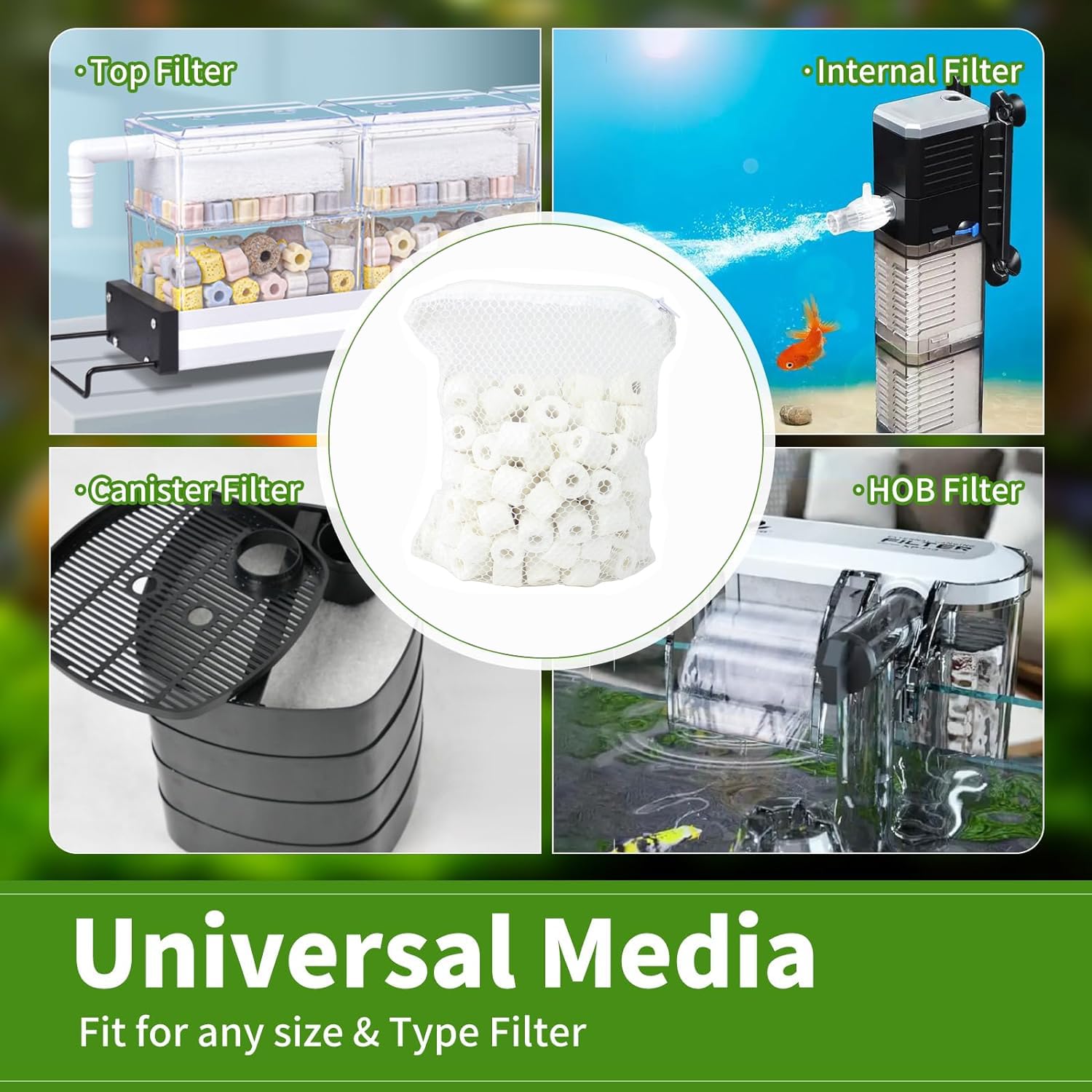 Aquaneat Bio Ceramic Rings 6 Lbs Aquarium Sump Filter Media Fish Tank Koi Pond Canister Filter Media In 6 Free Mesh Bags