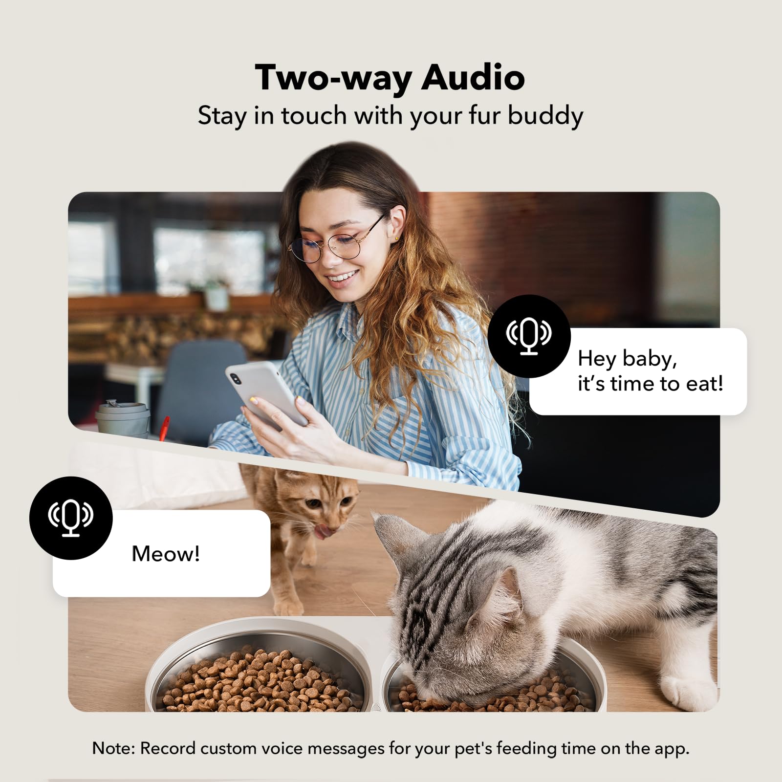 PETLIBRO Automatic Cat Feeder with Camera for Two Cats, 1080P HD Video with Night Vision, 5G WiFi Pet Feeder with Phone APP Cont