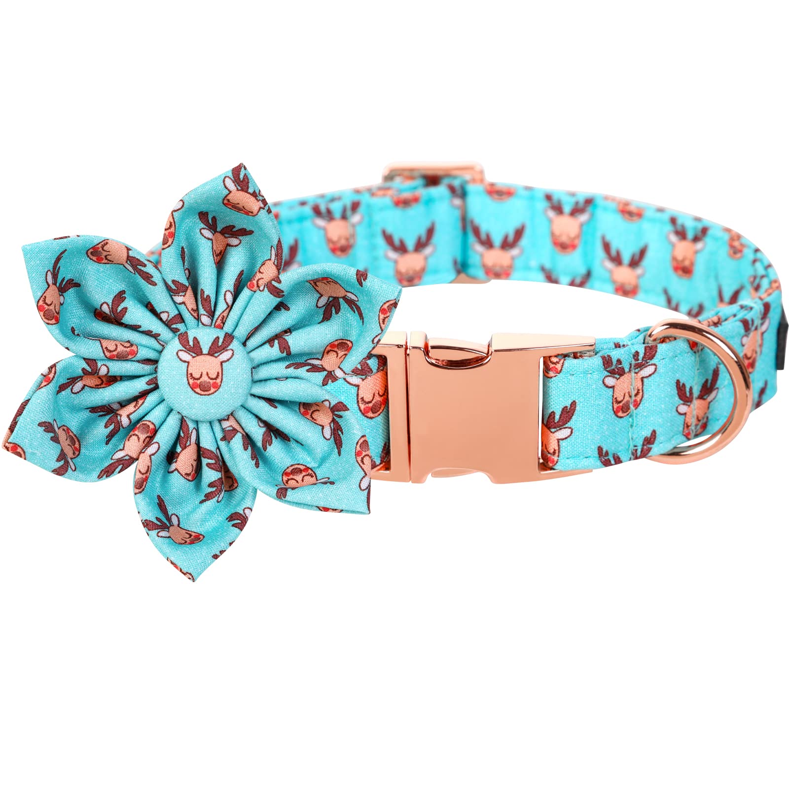 Lionet Paws Christmas Dog Collar With Flower, Dog Flower Collar With Metal Buckle For Dogs And Cats, Adjustable Comfortable Dog 