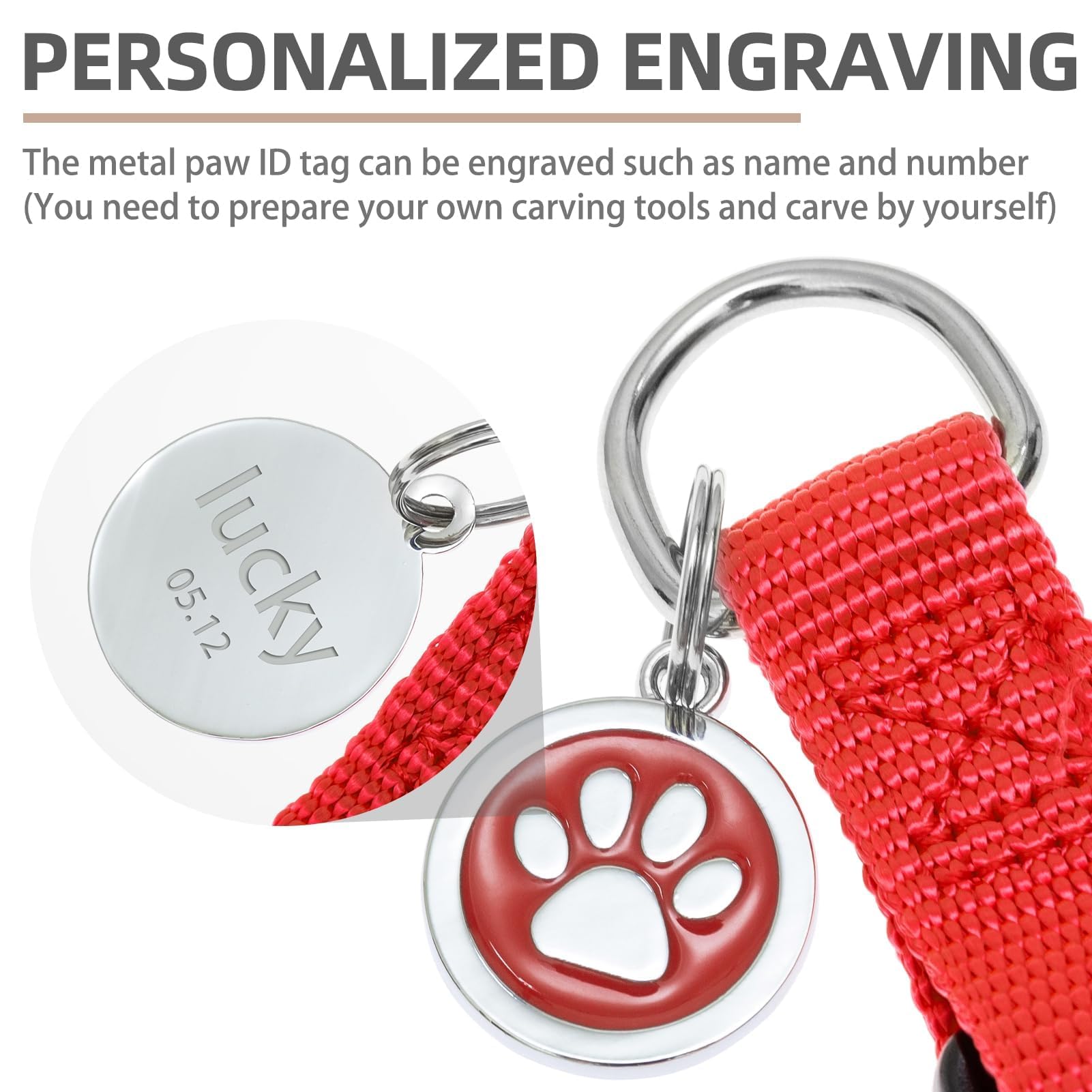 Pupteck No Pull Dog Harness Soft Adjustable Basic Nylon Step In Puppy Vest Outdoor Walking With Id Tag Red