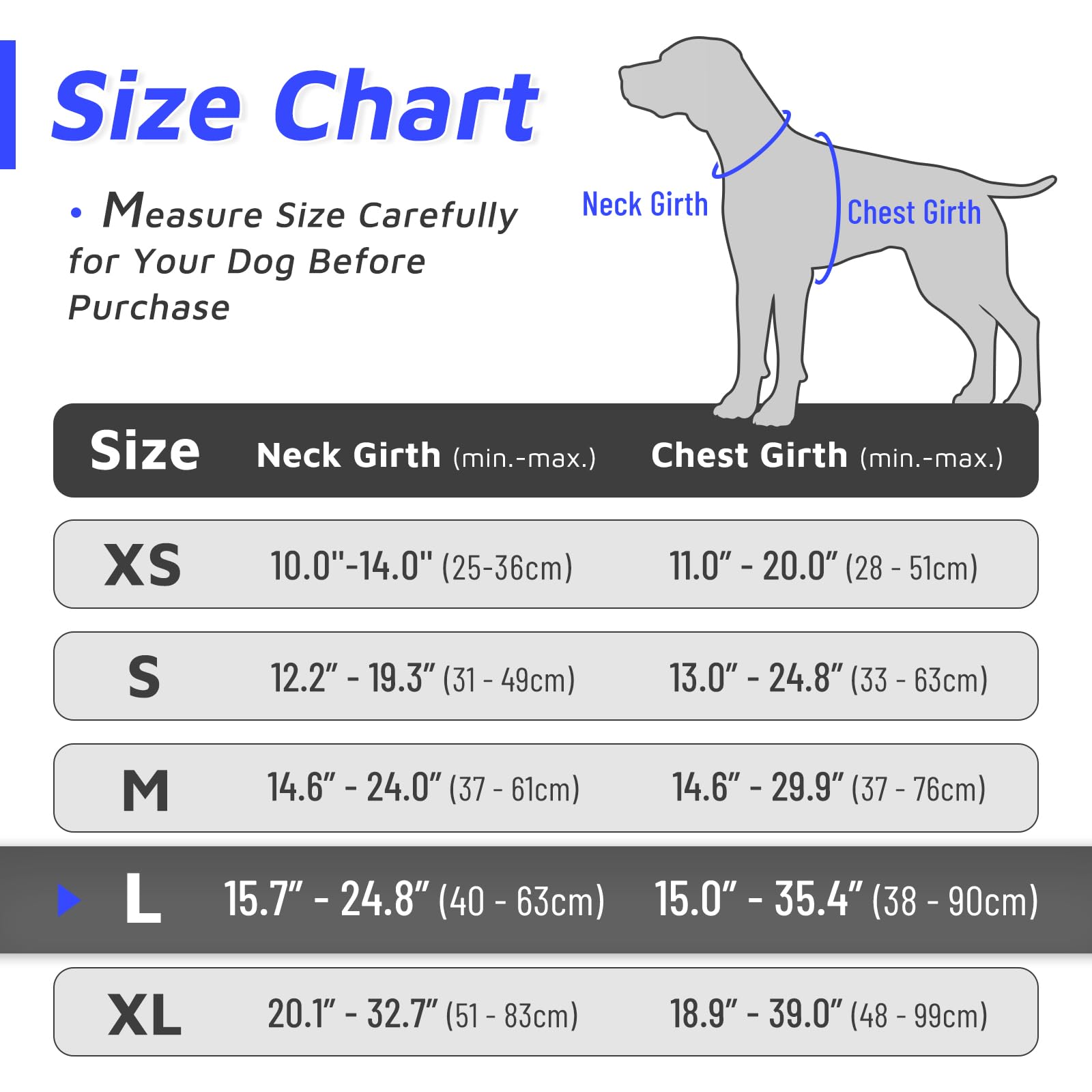 Eagloo Dog Harness For Large Dogs, No Pull Service Vest With Reflective Strips And Control Handle, Adjustable And Comfortable For Easy Walking, No Choke Pet Harness With 2 Metal Rings, Blue, L