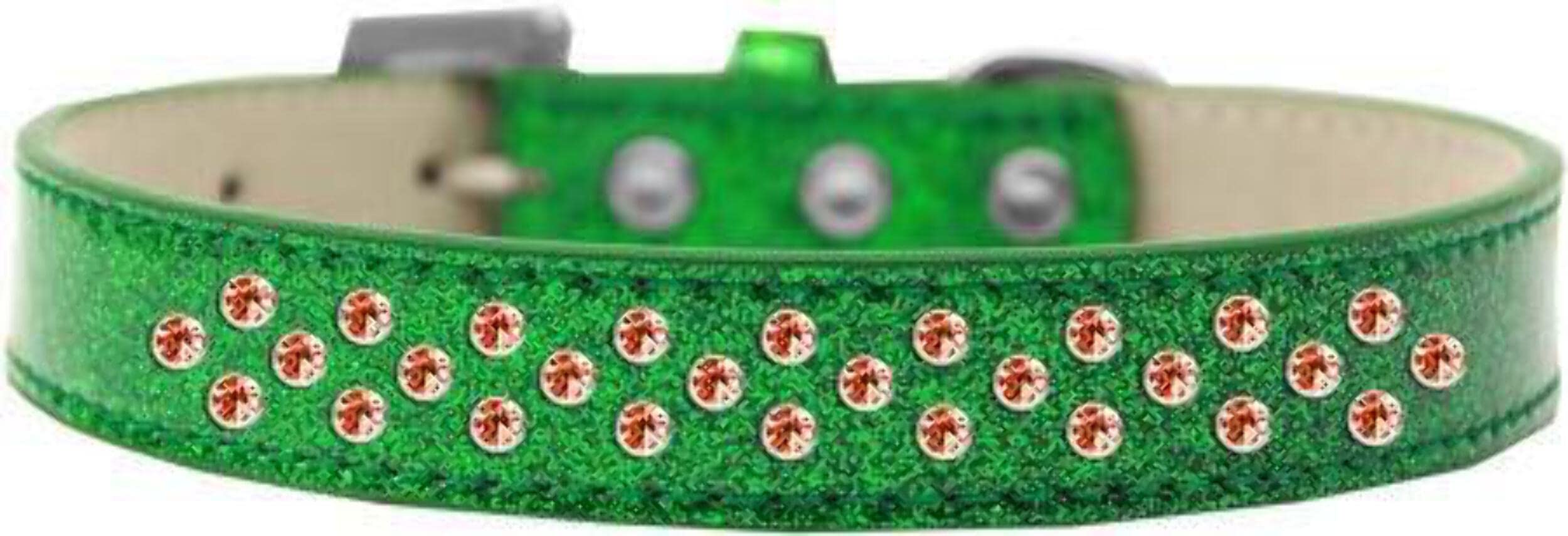 Mirage Pet Products Sprinkles Ice Cream Dog Collar with Orange Crystals, Size 14, Silver