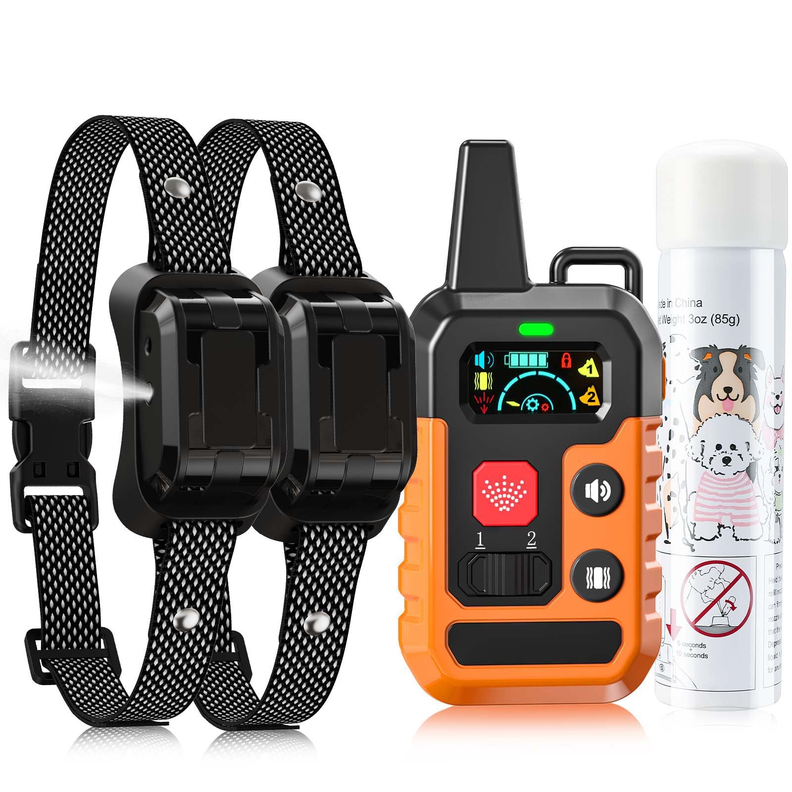 Citronella Training Collar For Dogs [2*Citronella Collar, No Automatic] With Beep/Vibration/Spray 4 Mode & 6 Adjustable Sensitiv