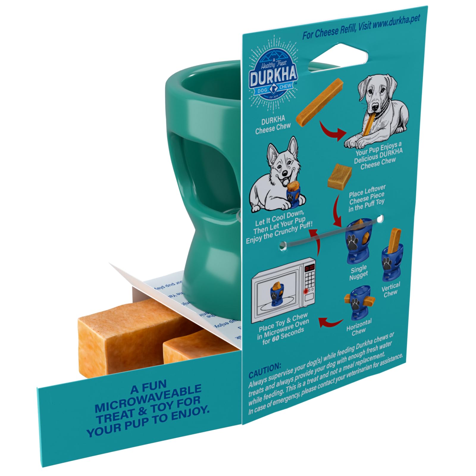 Durkha Puff & Fetch Dog Toy - Interactive Toy For Mental Stimulation, Physical Exercise, And Stress Relief, Reusable & Microwave