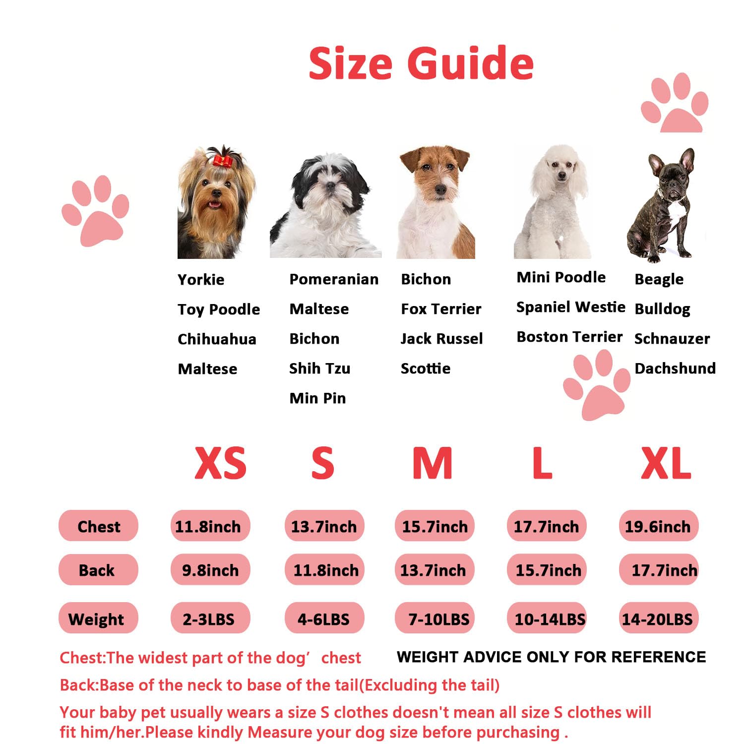 Muyaopet Small Dog Sweaters Girl Red Winter Warm Dog Christmas Dress Costume Clothes Dachshund Chihuahua Corgi (Red, S)