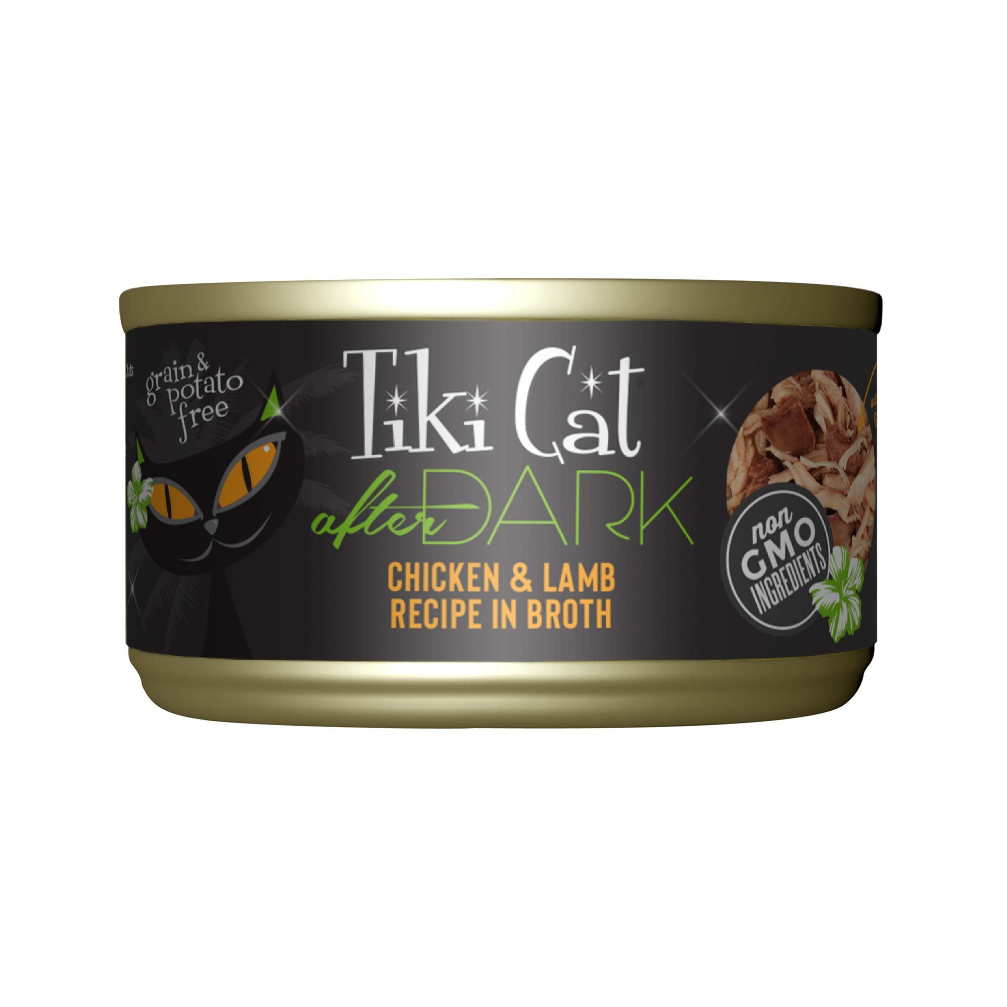 Tiki Cat After Dark, Chicken & Lamb, High-Protein and 100% Non-GMO Ingredients, Wet Cat Food for Adult Cats, 2.8 oz. Can (12 Cou