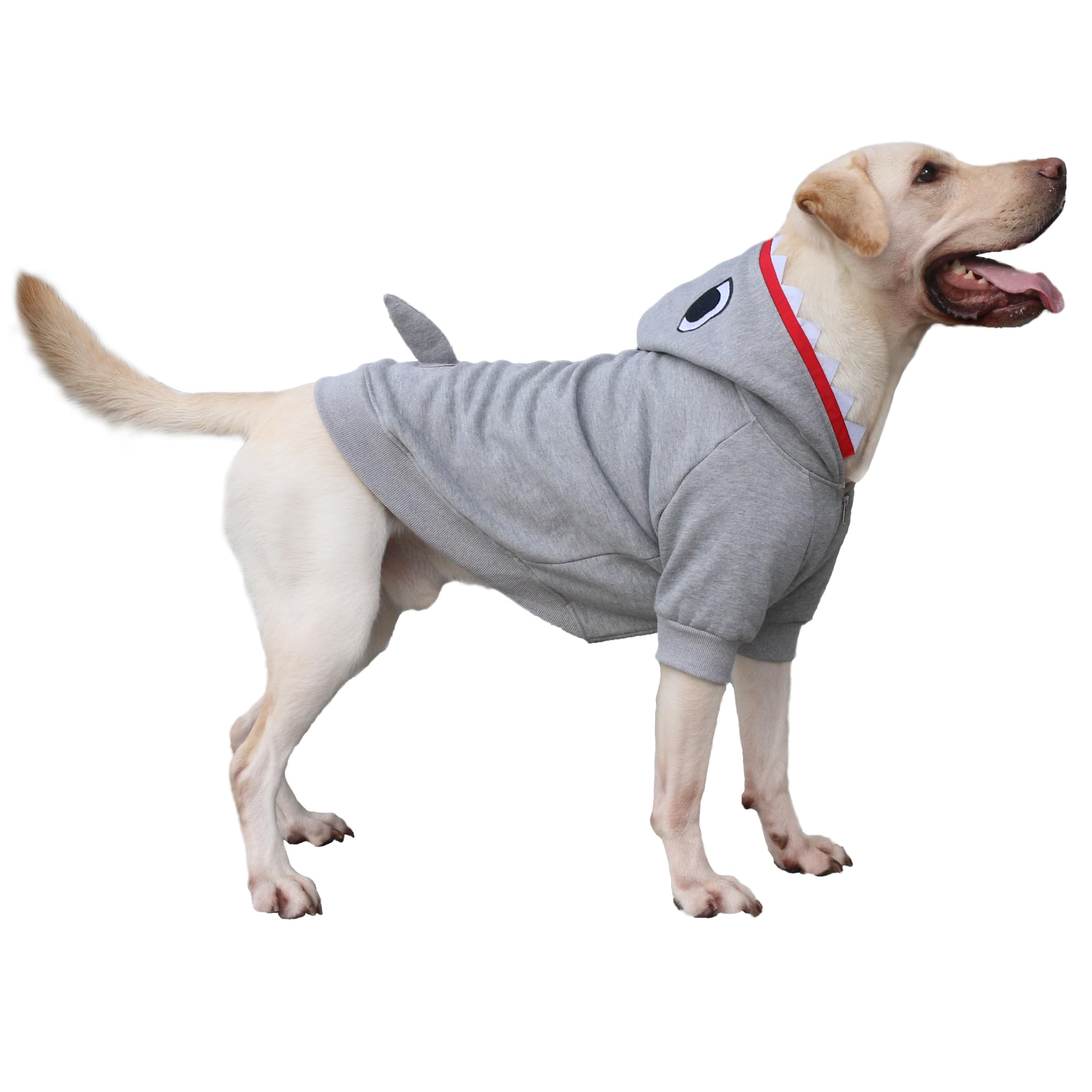 Arunners Shark Christmas Costumes Clothes For Extra Large Dogs Jaws Hoodies Labrador Rottweiler Great Dane, Grey, 6X-Large
