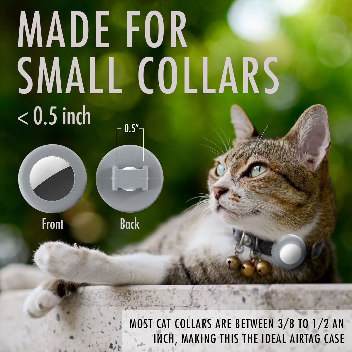 Sweet Baby Co. Cat Collar Or Extra Small Dog Collar Holder 2 Pack For Airtag, Fits Half Inch Collars For Small Pet, Compatible W
