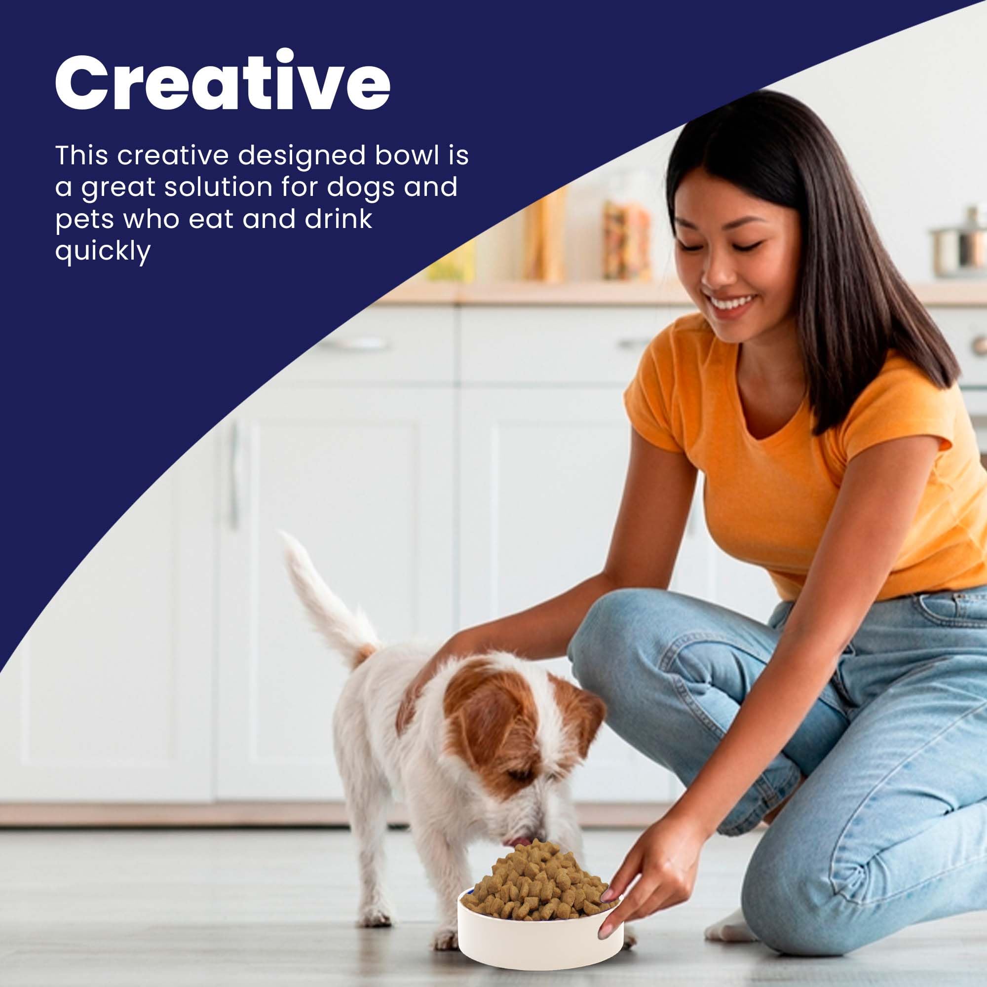 SPOT by Ethical Products - Ceramic Stoneware Pet Bowl for Cats and Small Dogs, Classic Heavy Duty Non Slip Ceramic Cat Dish Smal