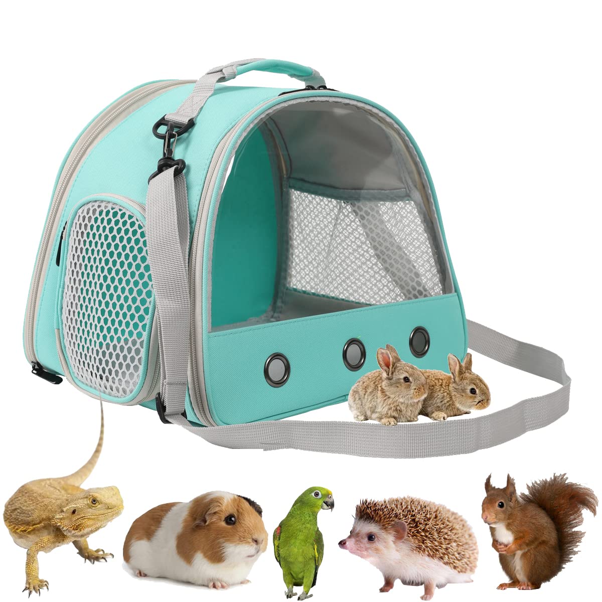 Bearded Dragon Carrier, Lizards & Small Animal Travel Carrier For Hedgehog, Rat, Parrot, Bird & Guinea Pig - Portable Carrier Fo