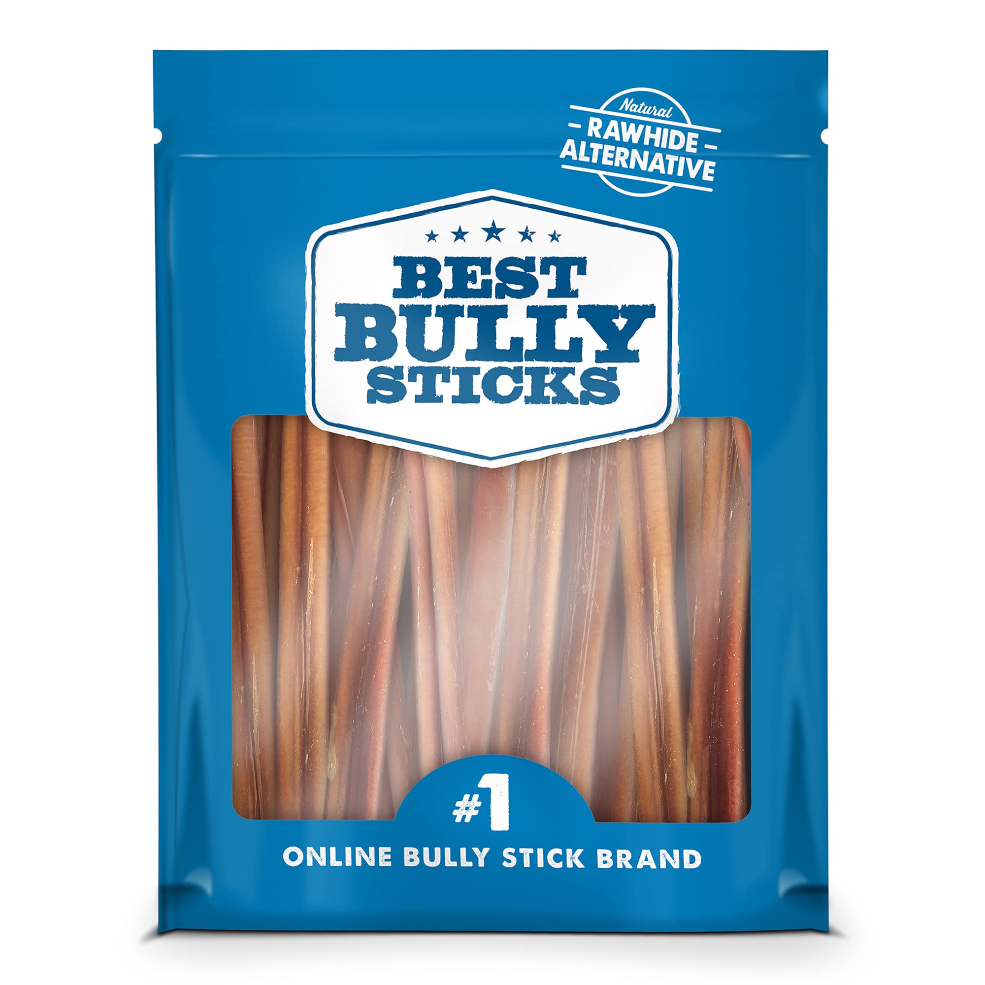 Best Bully Sticks 6 Inch Bully Sticks for Dogs - 50 Count (Pack of 1) - Natural, Easily Digestible, 100% Grass-Fed Beef, Grain a