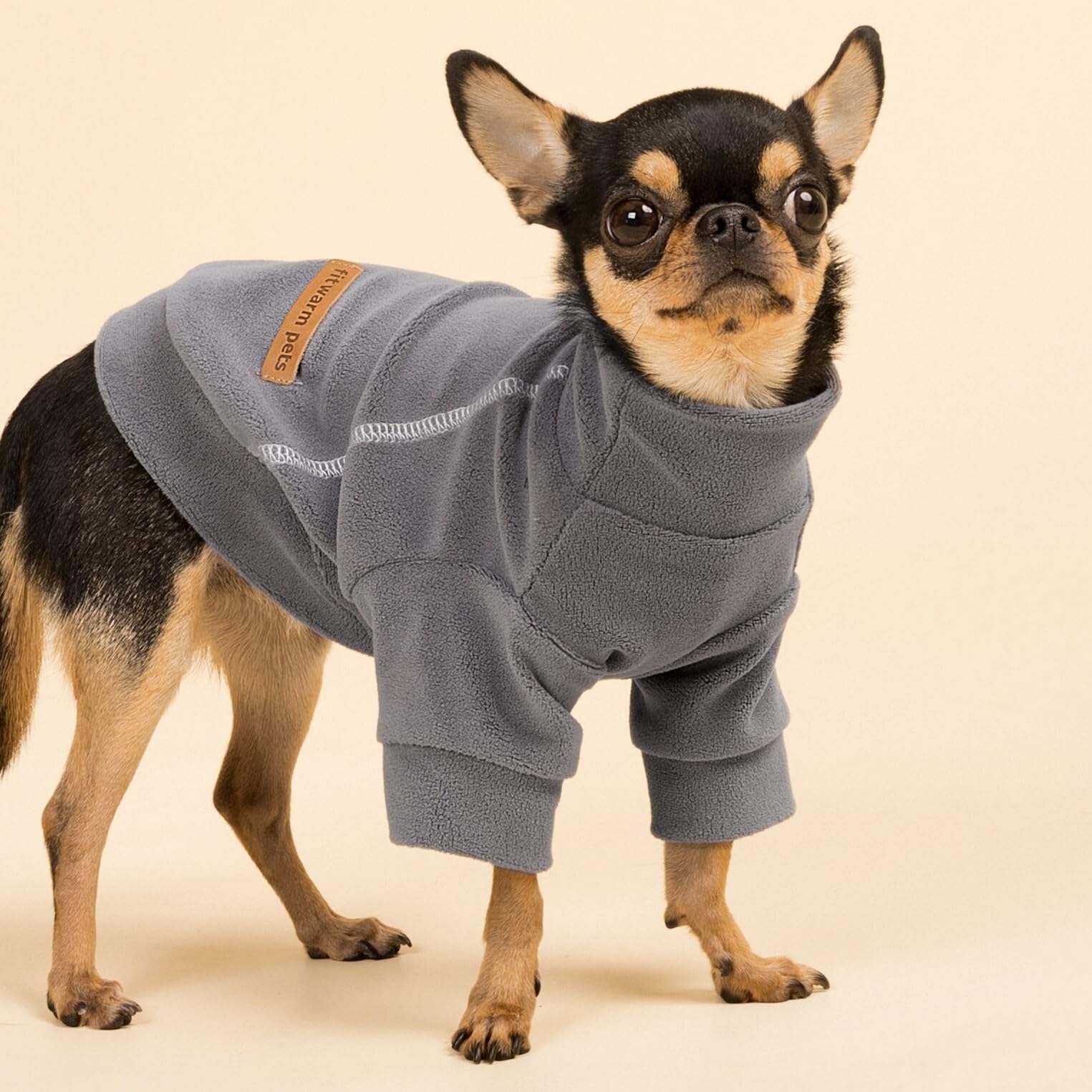 Fitwarm 3 Pack Classic Fleece Dog Sweater, Turtleneck Dog Sweatshirt, Dog Winter Clothes For Small Dogs Boy Girl, Pet Pullover Jumper, Cat Apparel, Black, Grey, White, Xxl