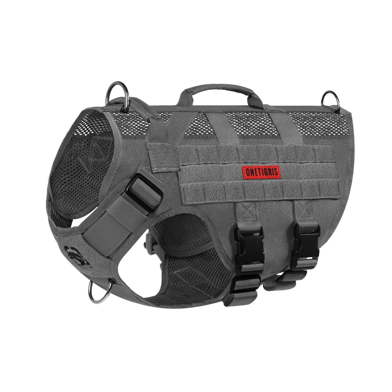 Onetigris Tactical No Pull Dog Harness For Small Dog, Mesh Design Service Dog Vest Breathable Military Dog Molle Vests With Hand