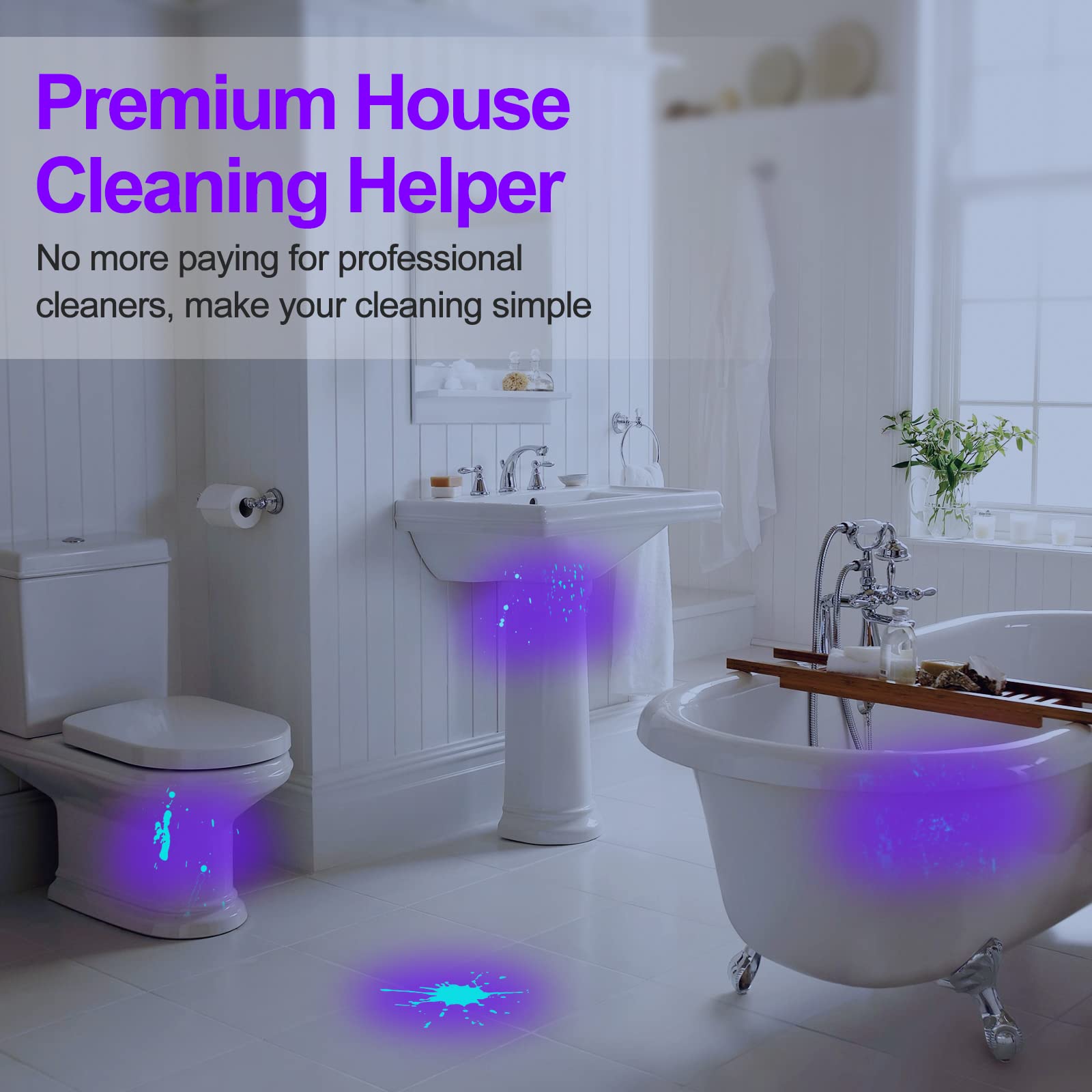 Black Light Uv Light Flashlight, 21 Led 395Nm Ultraviolet Blacklight Flashlight Mini Pet Urine Detector For Dog/Cat, Dry Stains, Resin Curing, Matching With Pet Odor Eliminator(Batteries Are Included)