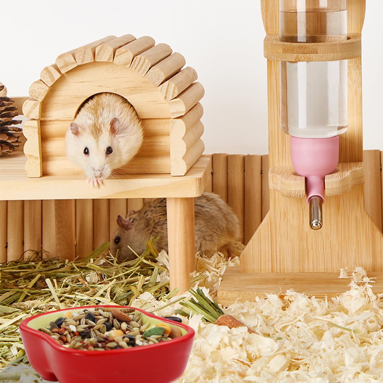 LuckyOpt Ceramic Pet Hamster Bowl, Cute Fruit Easy to Clean Anti Flipping Hamster Food and Water Bowl, Small Animal Bowls for Dw