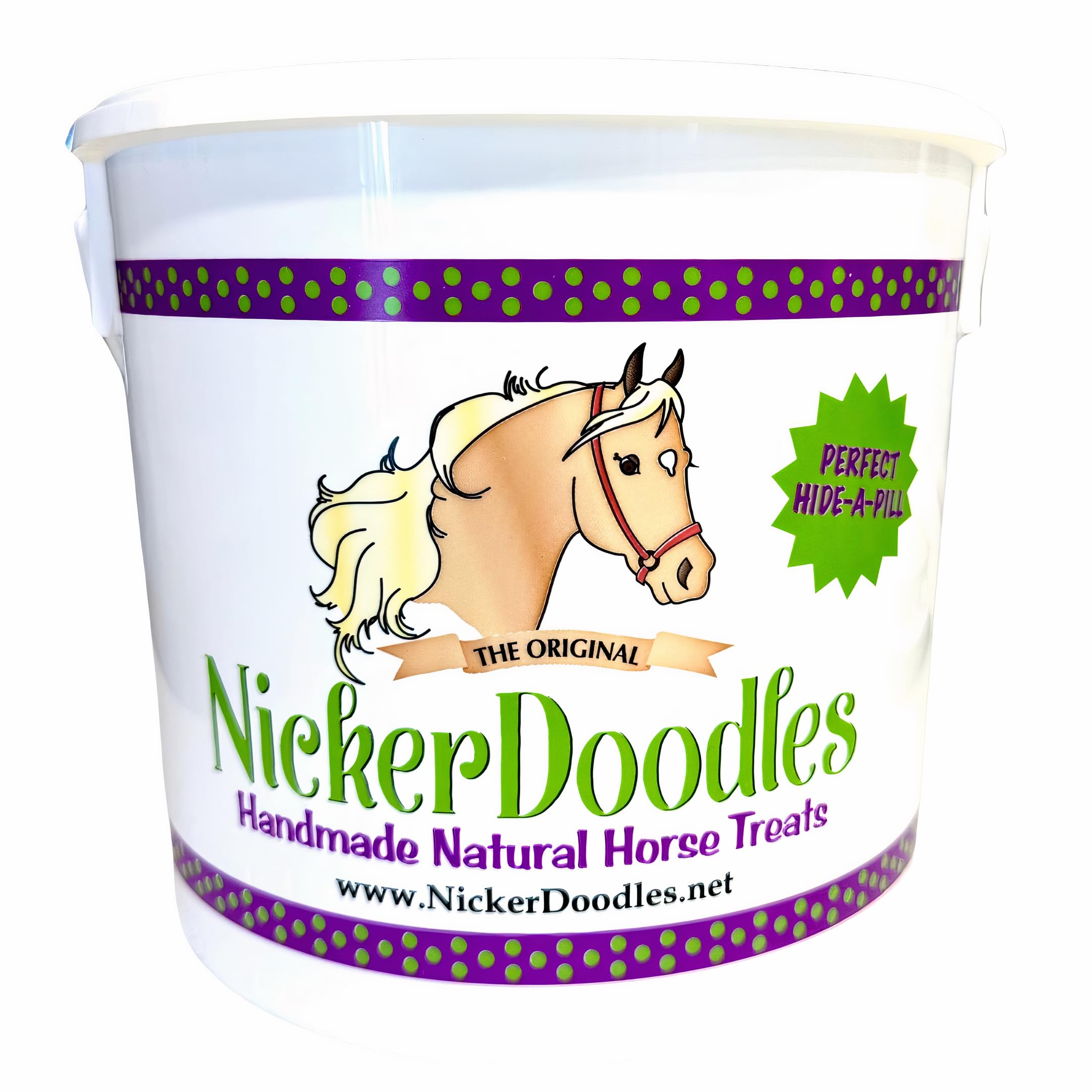 NickerDoodles Horse Treats - 1 lb Pail - Effortlessly Give Medications with Our Soft Baked Treats - Training Treats are The Perf