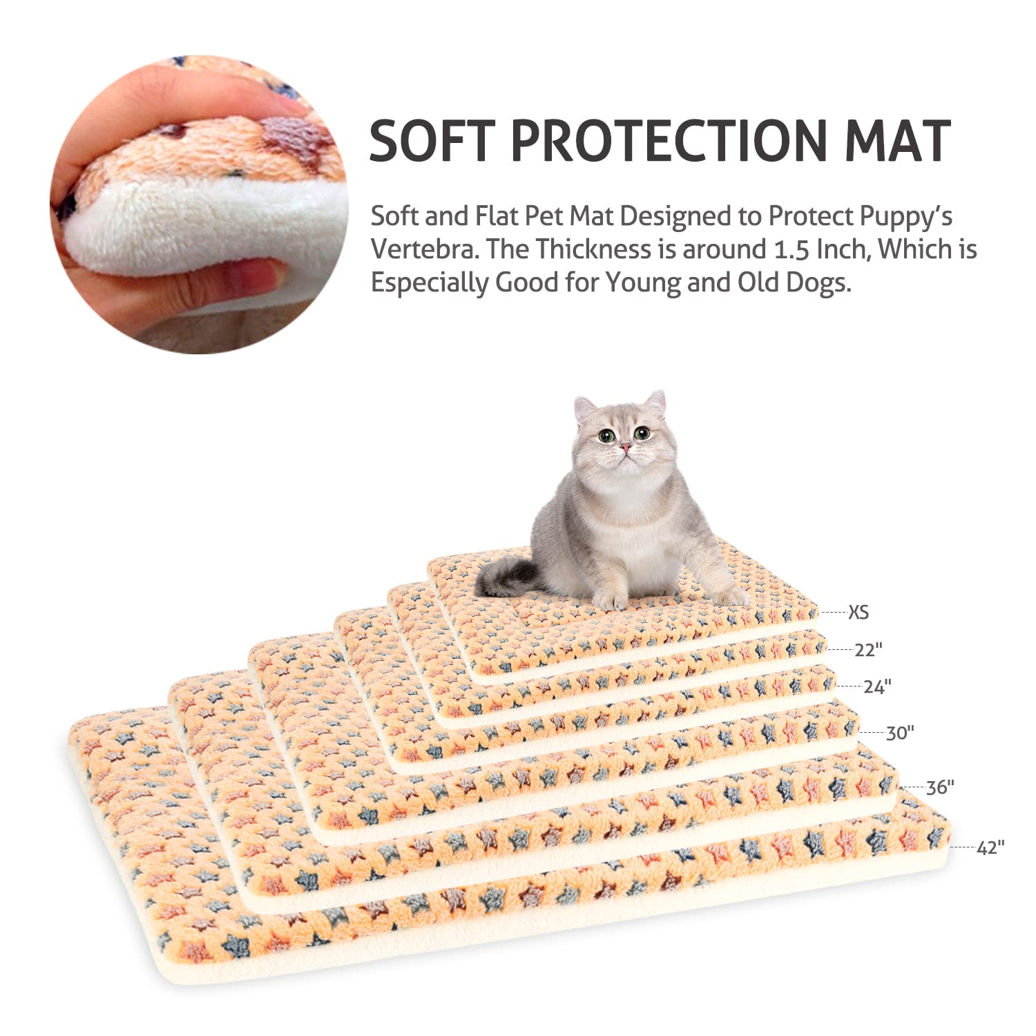 Mora Pets Dog Bed Crate Pad Ultra Soft Pet Bed With Cute Star Print Washable Crate Mat For Large Medium Small Dogs Reversible Fleece Dog Crate Kennel Mat Cat Bed Liner 23 X 18 Inch Brown