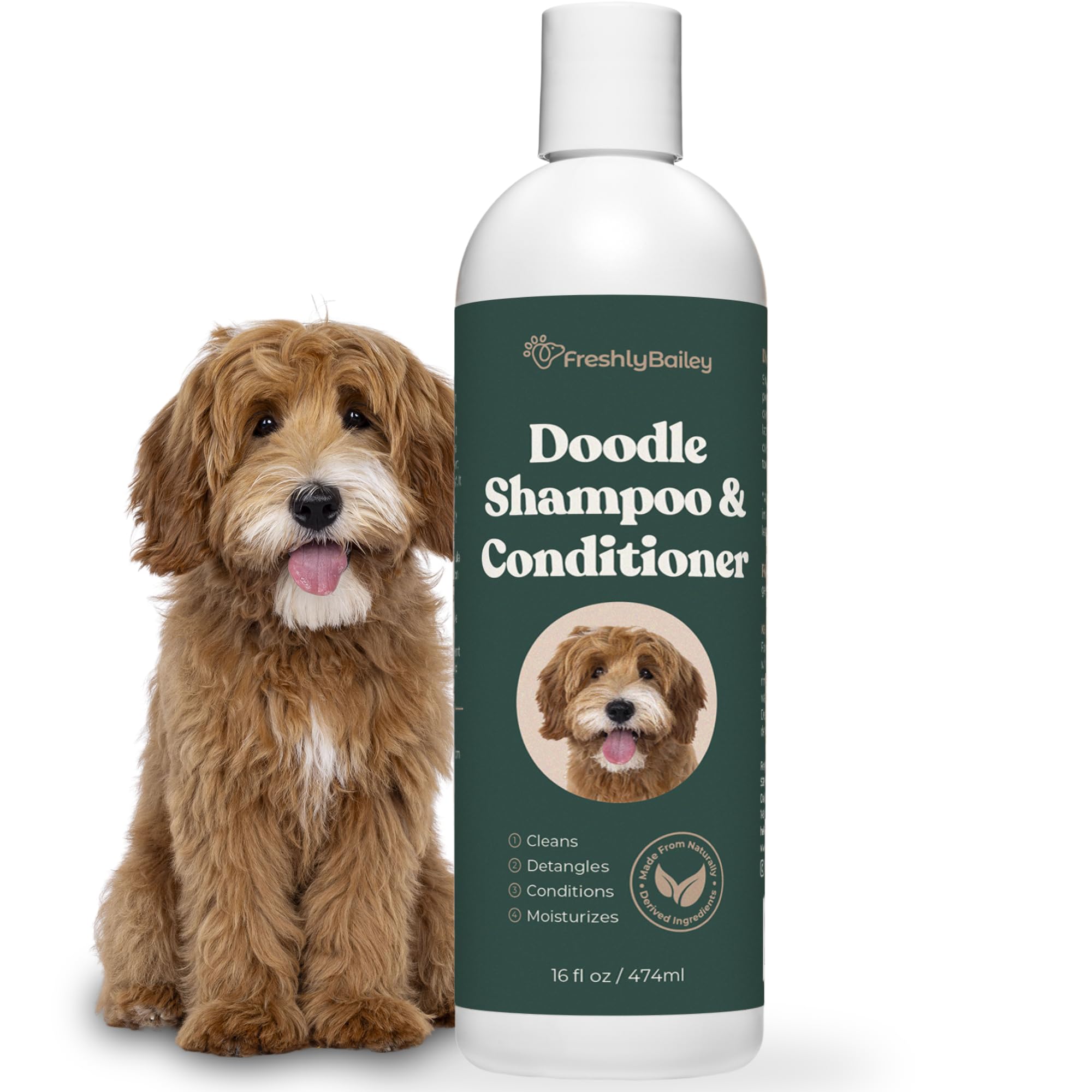 Doodle Shampoo and Conditioner - Best Dog Shampoo for Goldendoodle, Poodles, Doodle Breeds - for Curly & Wavy Coats - Natural In