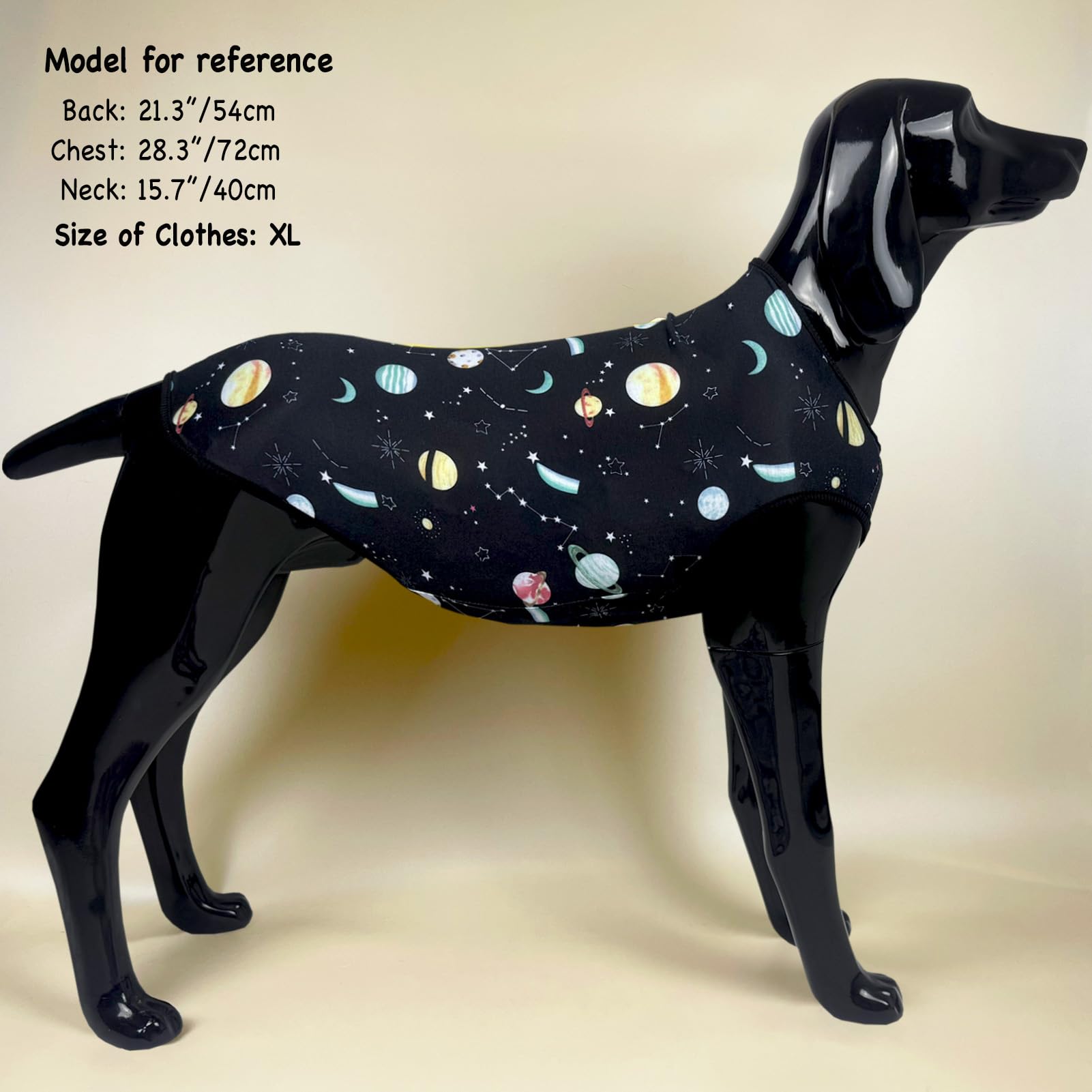 D.E.E Dog Shirt For Large Dogs Summer Cotton Dog Clothes Lightweight Tank Top Female Big (Vgalaxyblack, 3Xl)