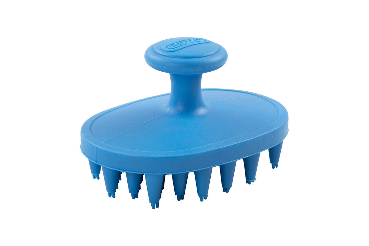 Dexas Brushbuster Silicone Gentle Dog Grooming And Massage Brush, Pro Blue