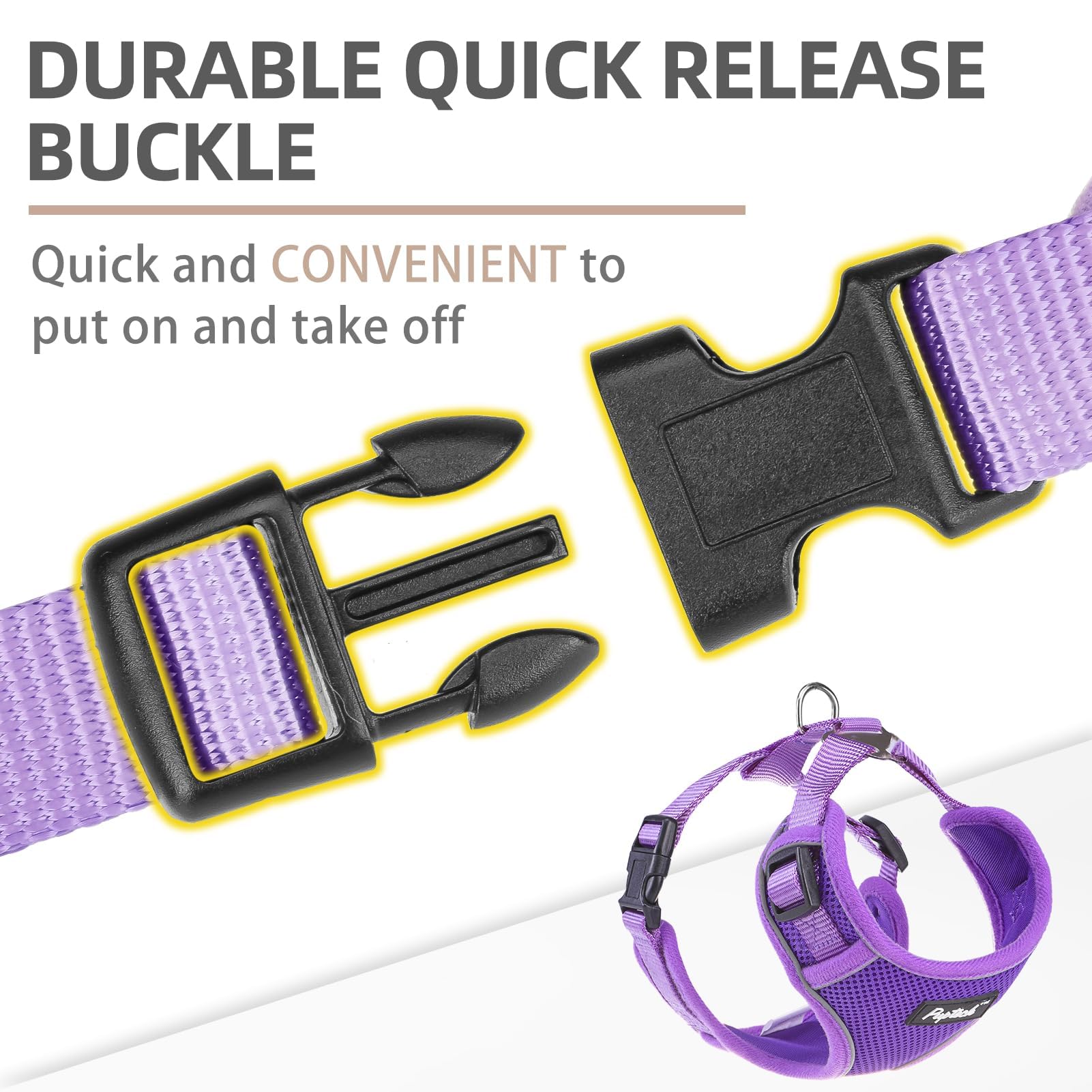 Pupteck Dog Harness And Leash Set For Small Medium Dogs No Pull, Soft Mesh Adjustable Puppy Cat Harness Reflective At Night, Pur