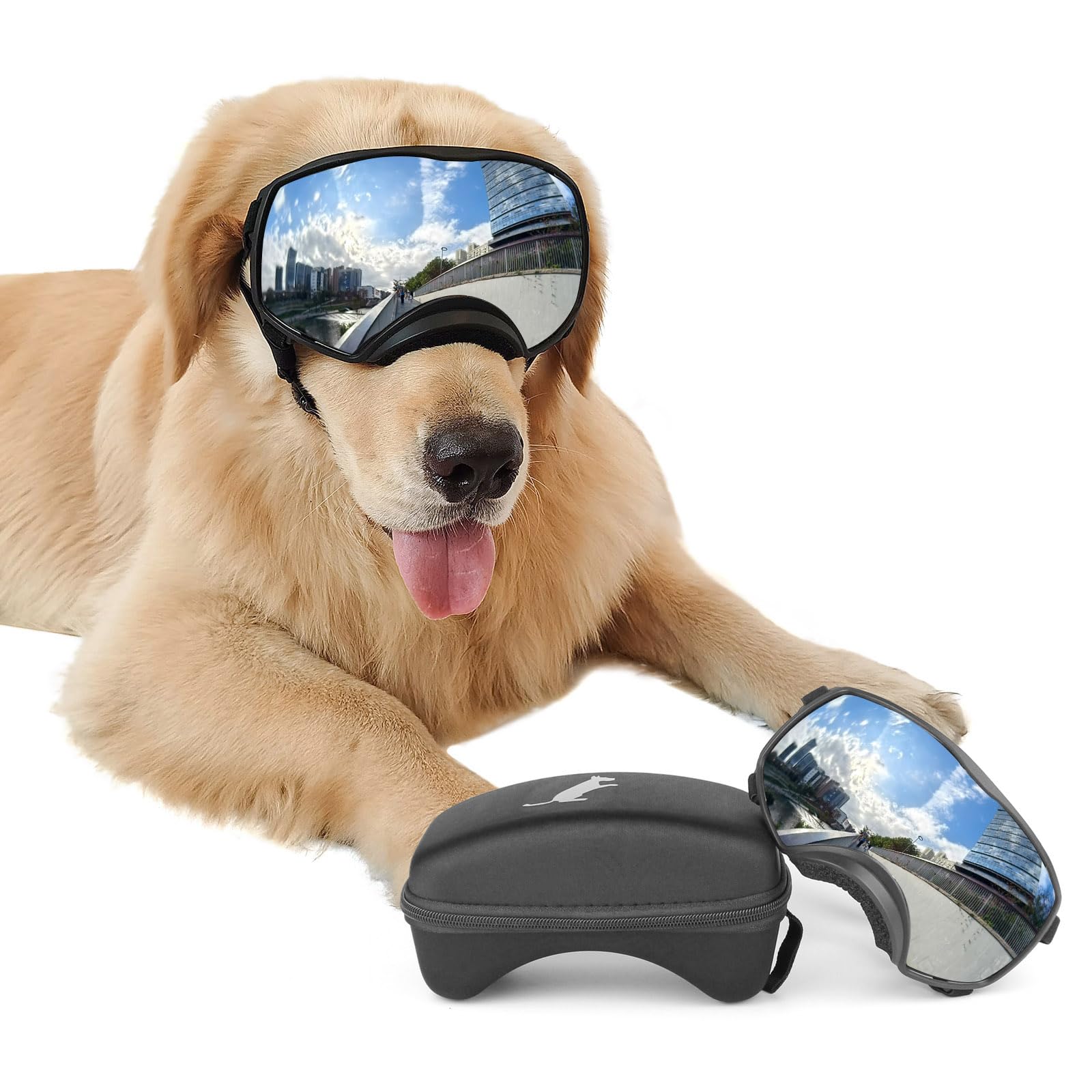 Namsan Dog Goggles For Large Dogs, Wide Eyecup & Soft Frame, Anti-Uv Sunglasses For Dogs Medium To Large Breed, Driving Dog Eye 