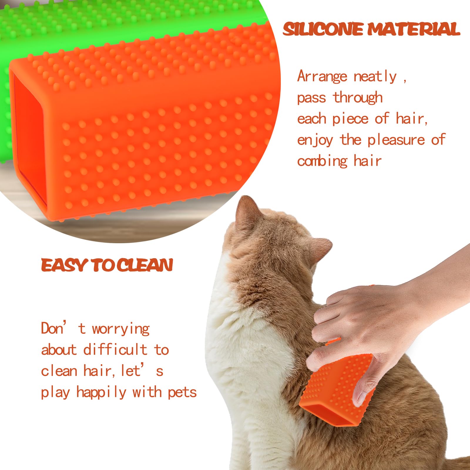 Ysofun 2Pcs Pet Dog Cat Hair Remover, Pet Morning Block Brush,Hollow Silicone Cleaner Brush, Suitable For Pet,Interior, Furnitur