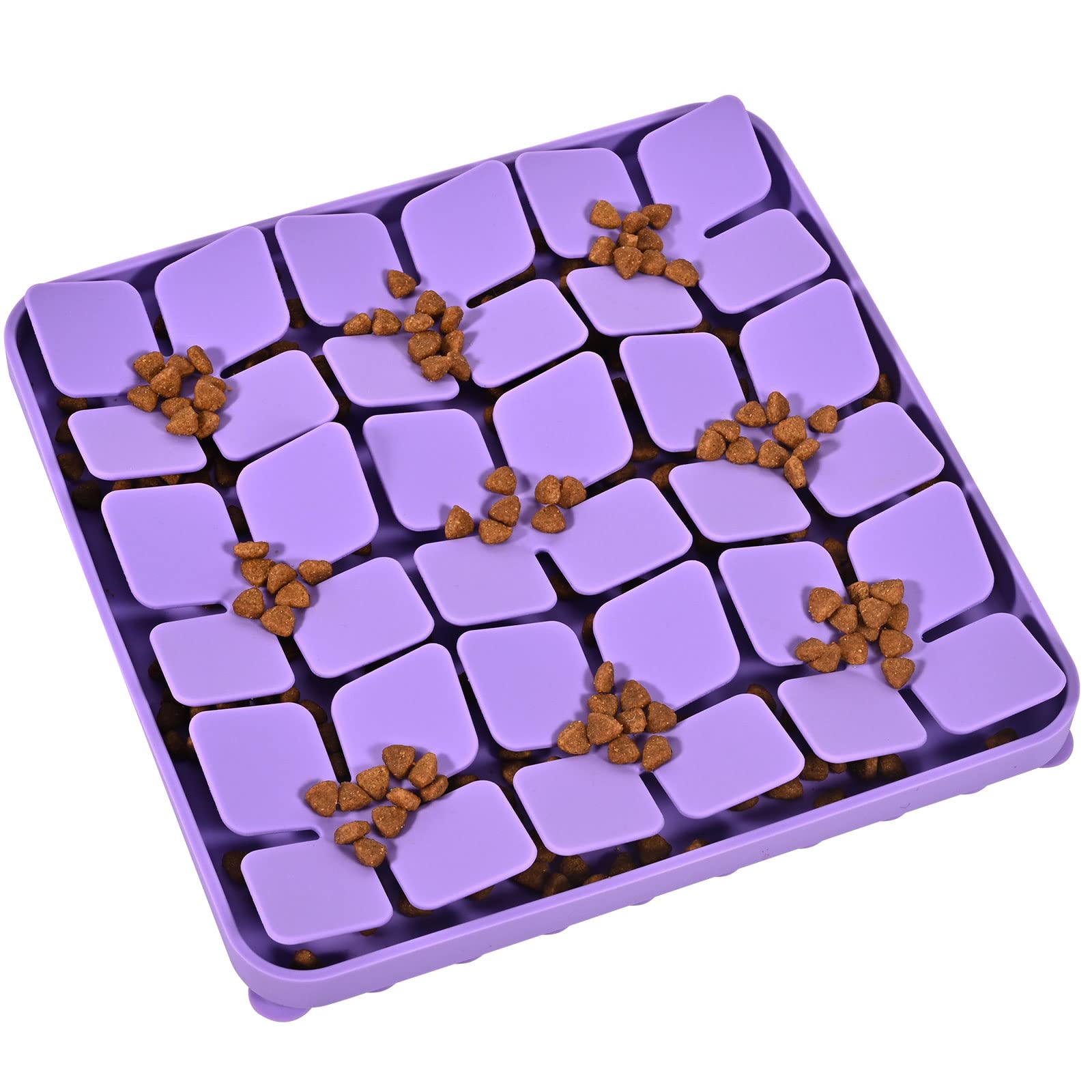 Ourmiao Silicone Snuffle Mat For Dogs, Interactive Dog Puzzle Feeder Sniffing Mat, Dog Licking Mat Enrichment Puzzle Mat For Small Medium Large Breed Dogs Rabbit (Purple)